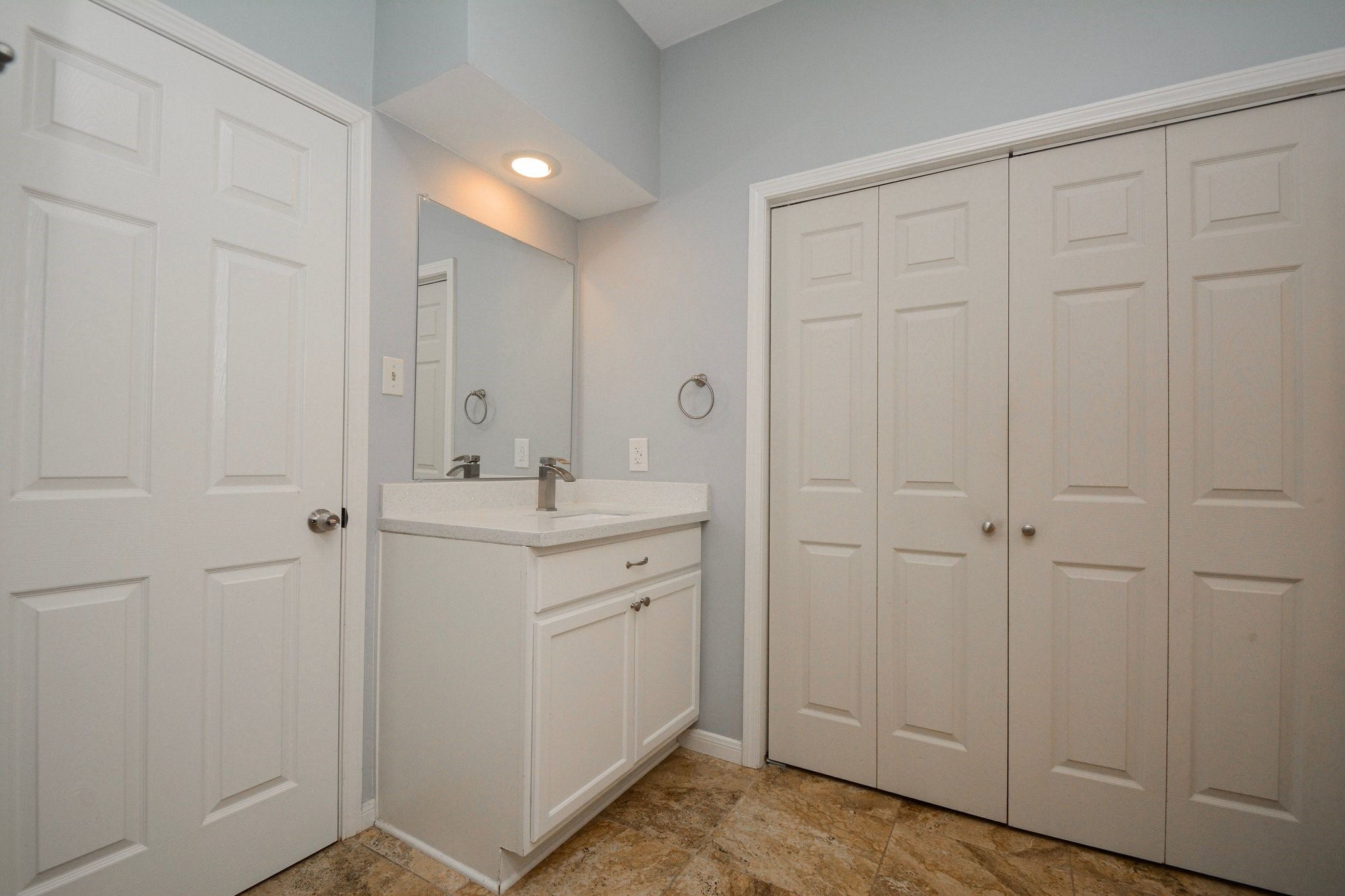 Primary bathroom with double sinks