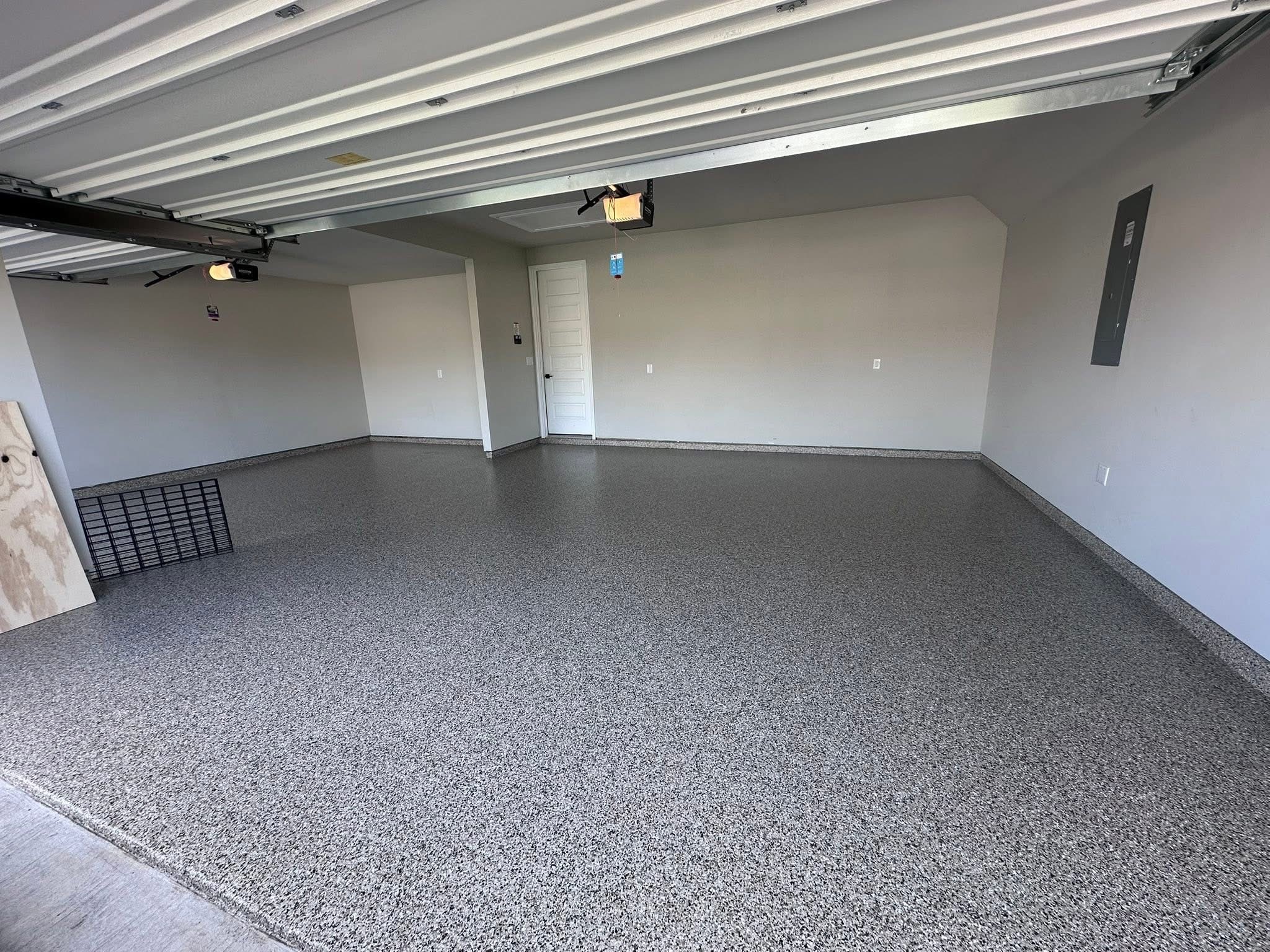 Epoxy coating on the THREE car garage