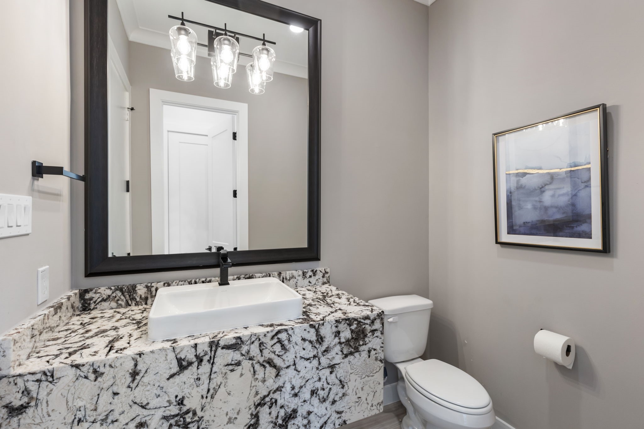 First floor half bath.