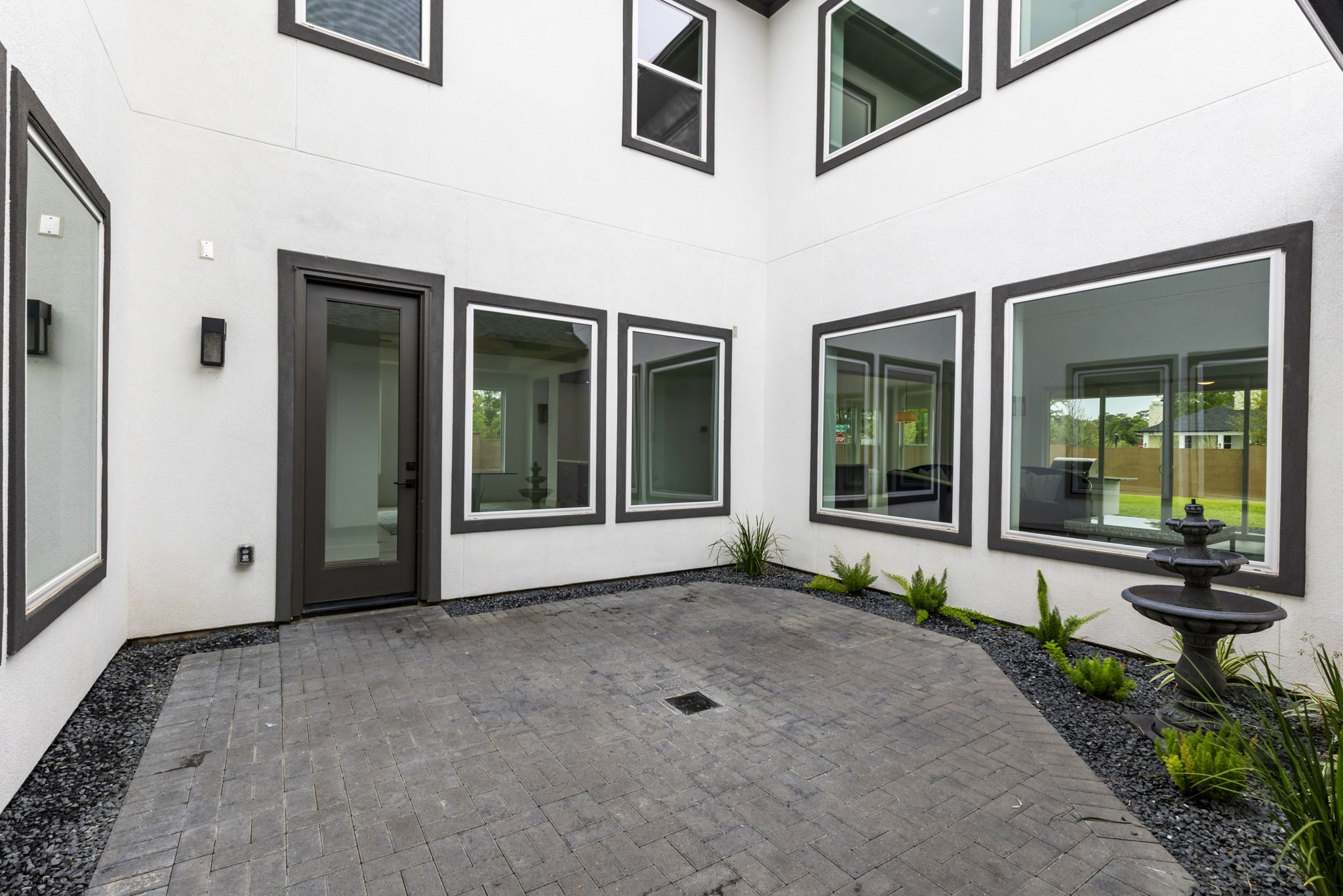 A court yard in the middle of the home for added privacy.
