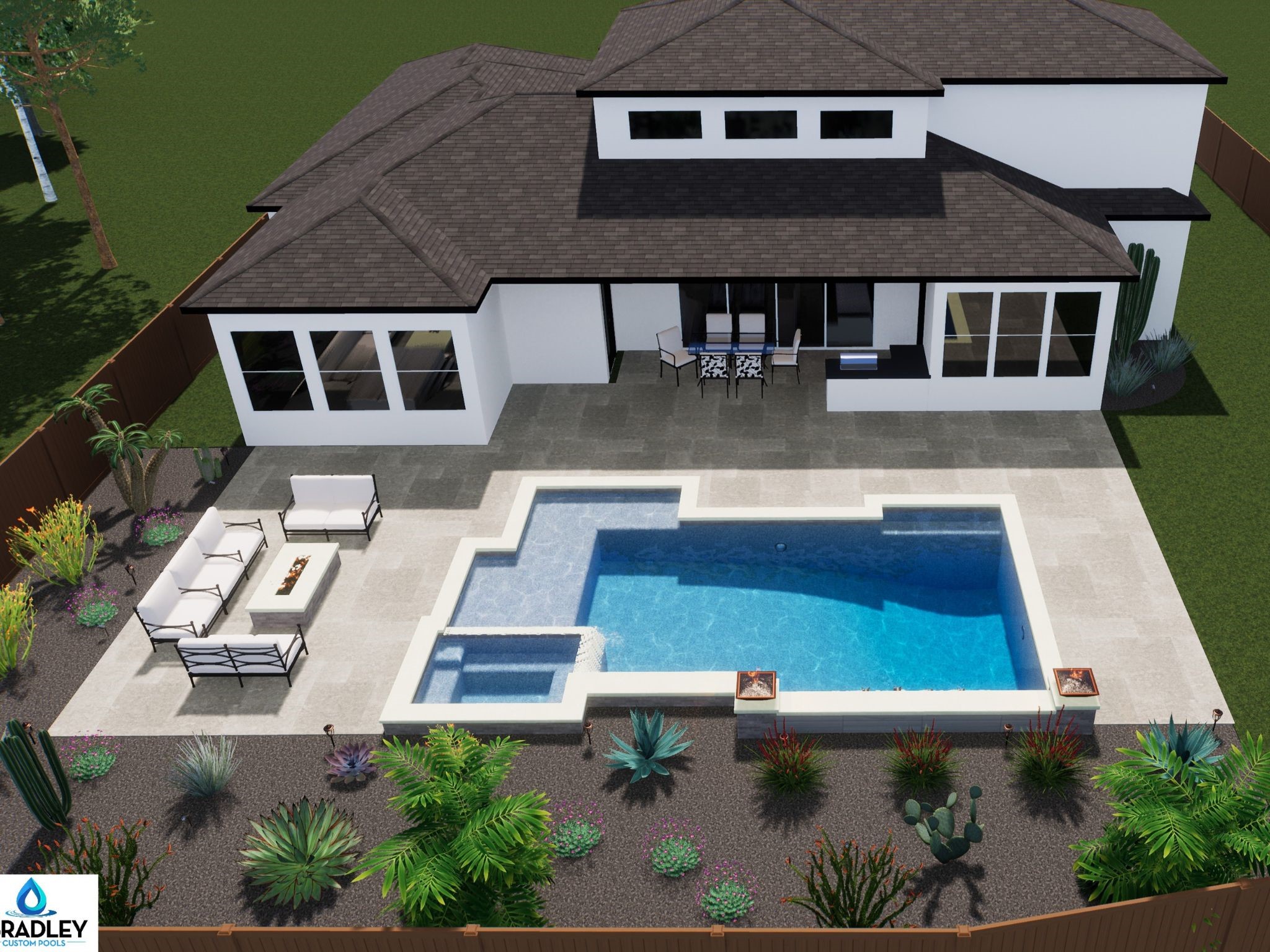 Pool rendering by J. Bradley Custom Pools.