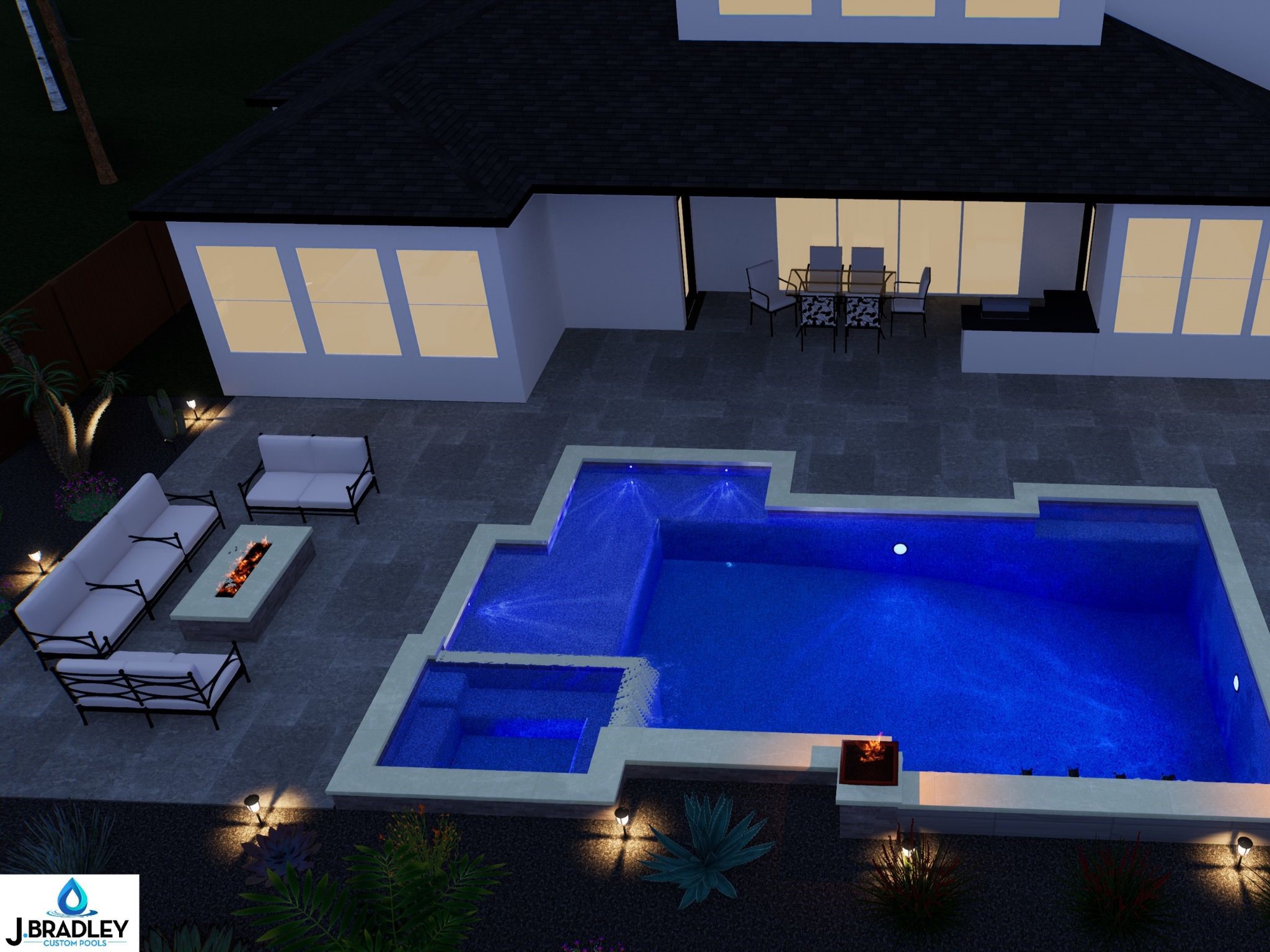Pool rendering by J. Bradley Custom Pools.