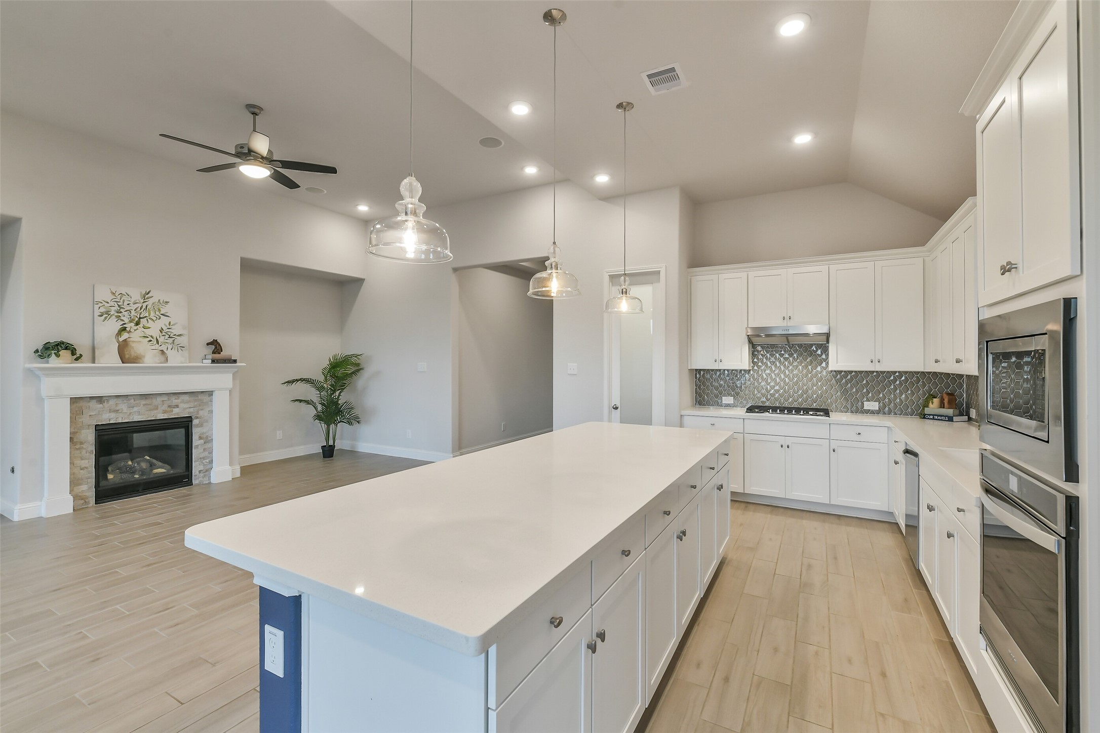 This open floor plan leaves space for entertaining or enjoying a relaxing evening at home.