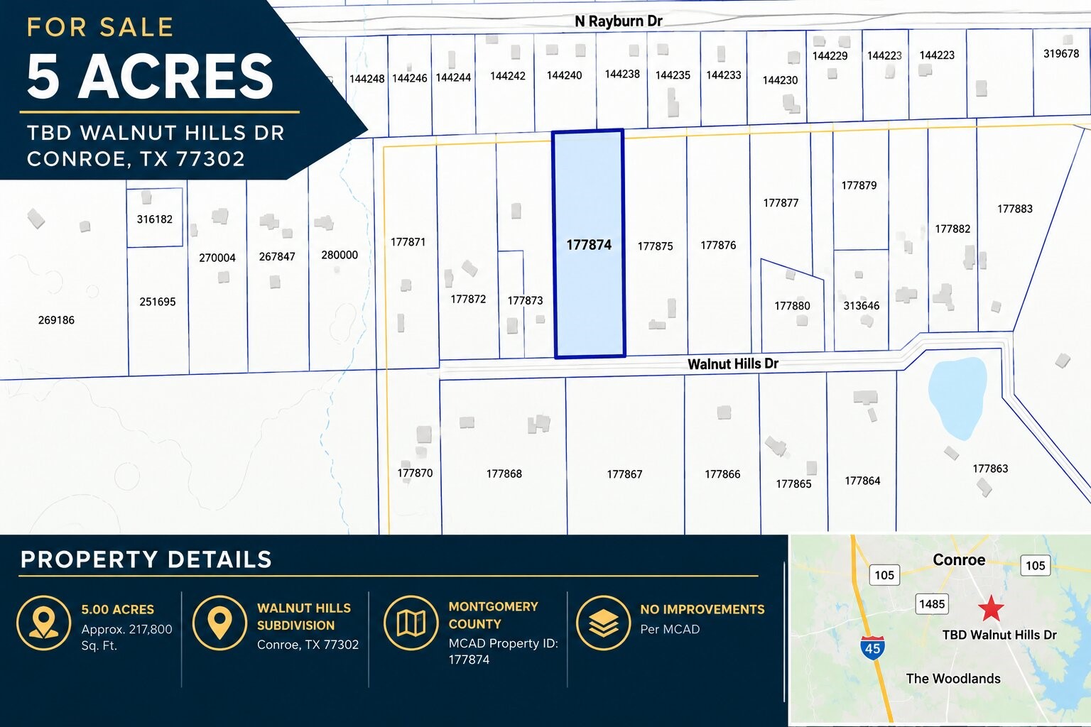 TBD Walnut Hills Drive, Conroe, TX 77302 TBD Walnut Hills Drive, Conroe, TX 77302