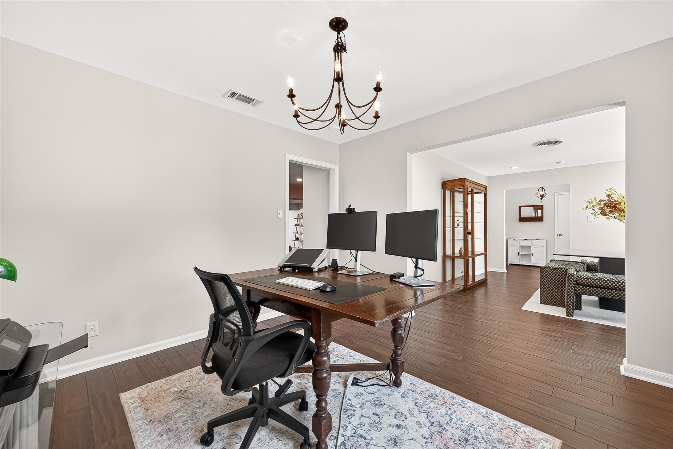 This office opens to the formal living area and is direcly off the kitchen.