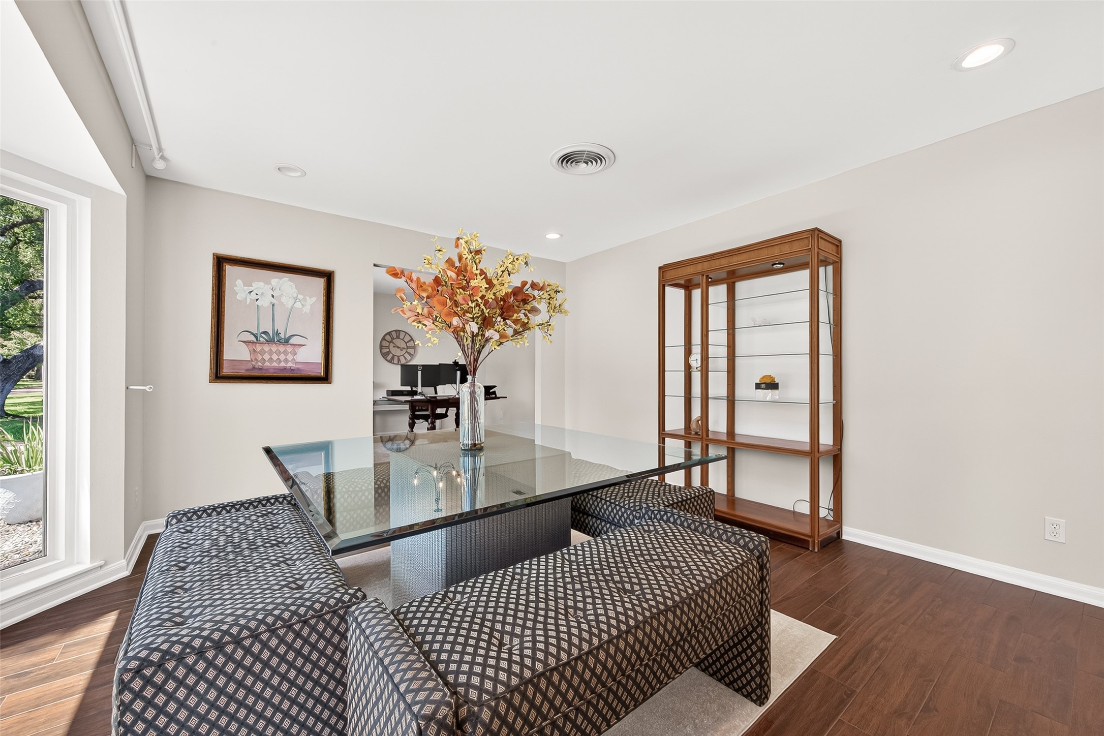This formal living area is at the front of the house and is situated next to the office.