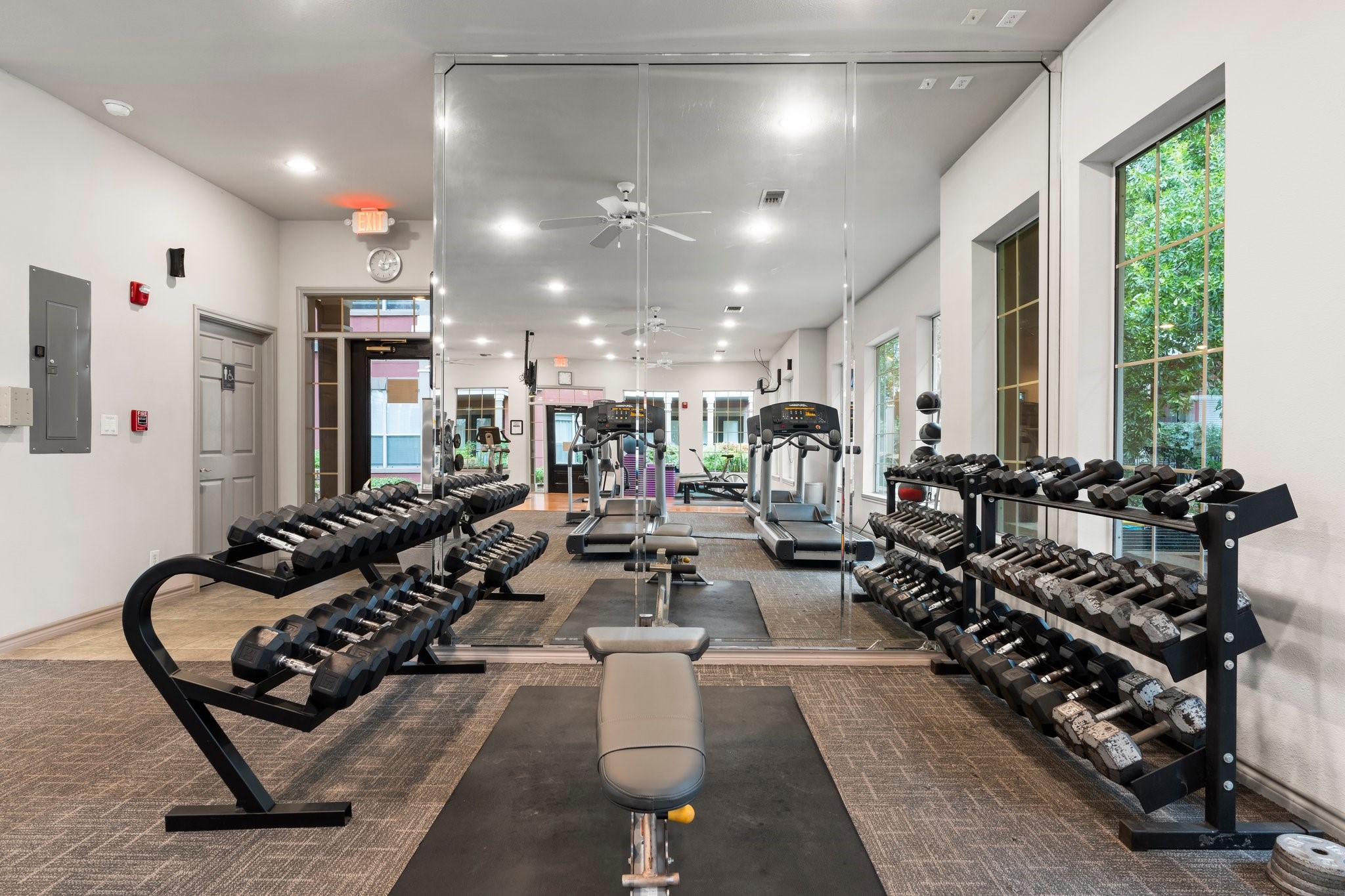 view of the fitness center.