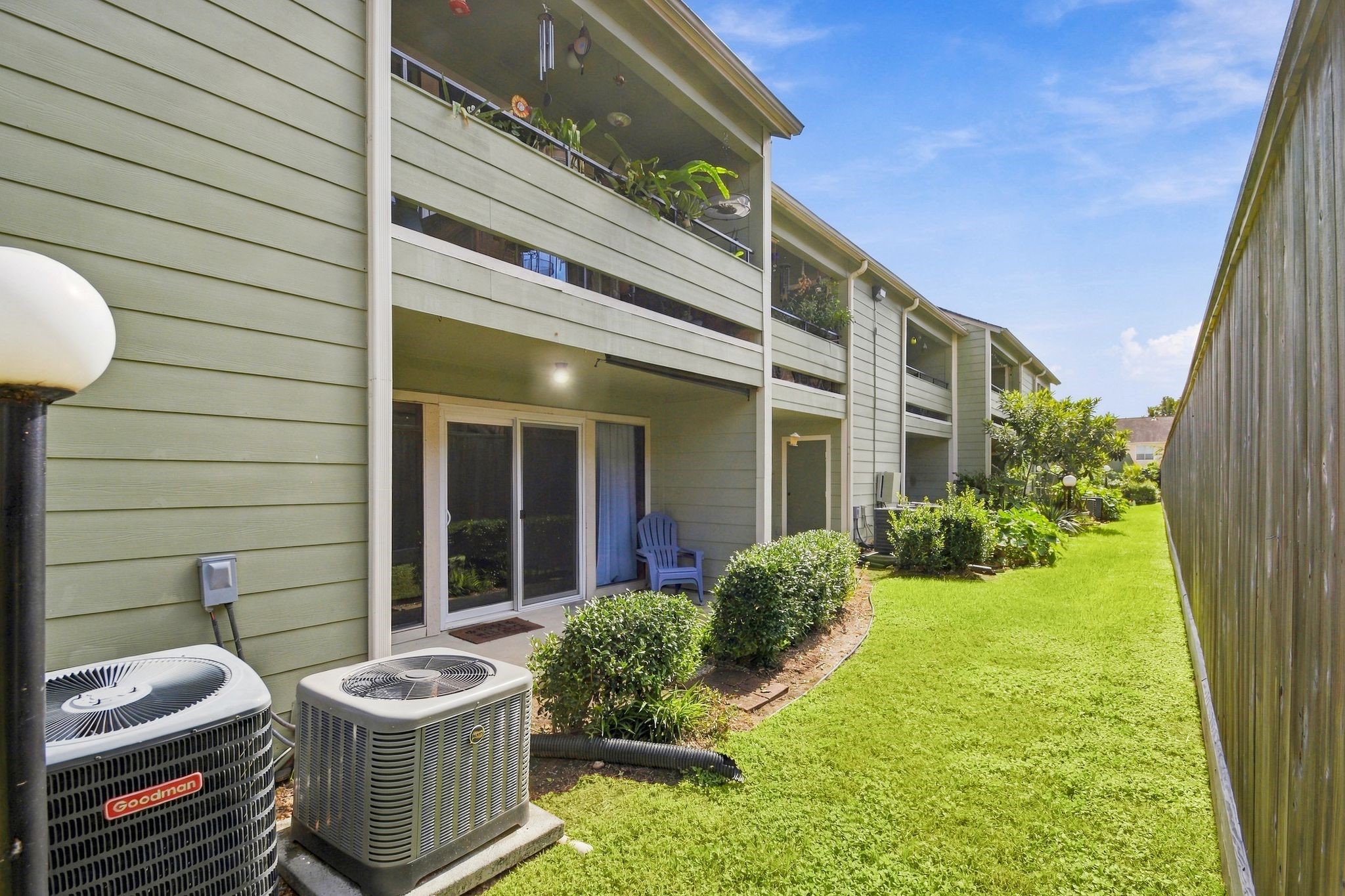 You have a nice private area behind the condo with grass.  The HOA Maintains it, so you can just enjoy!  The HVAC system is newer as well as the water heater!