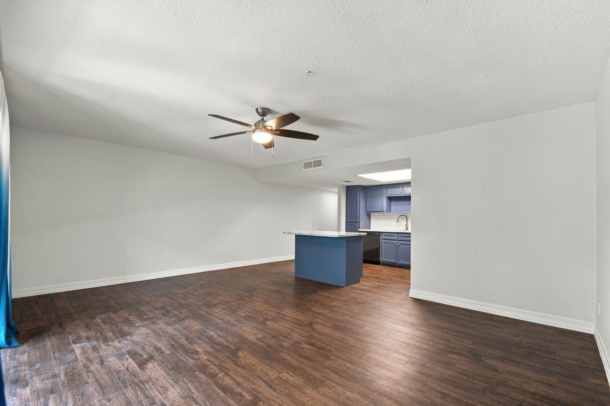 Luxury Vinyl Plank flooring flows seamlessly through most of the condo unit except the bathroom. Luxury Vinyl Plank flooring flows seamlessly through most of the condo unit except the bathroom.