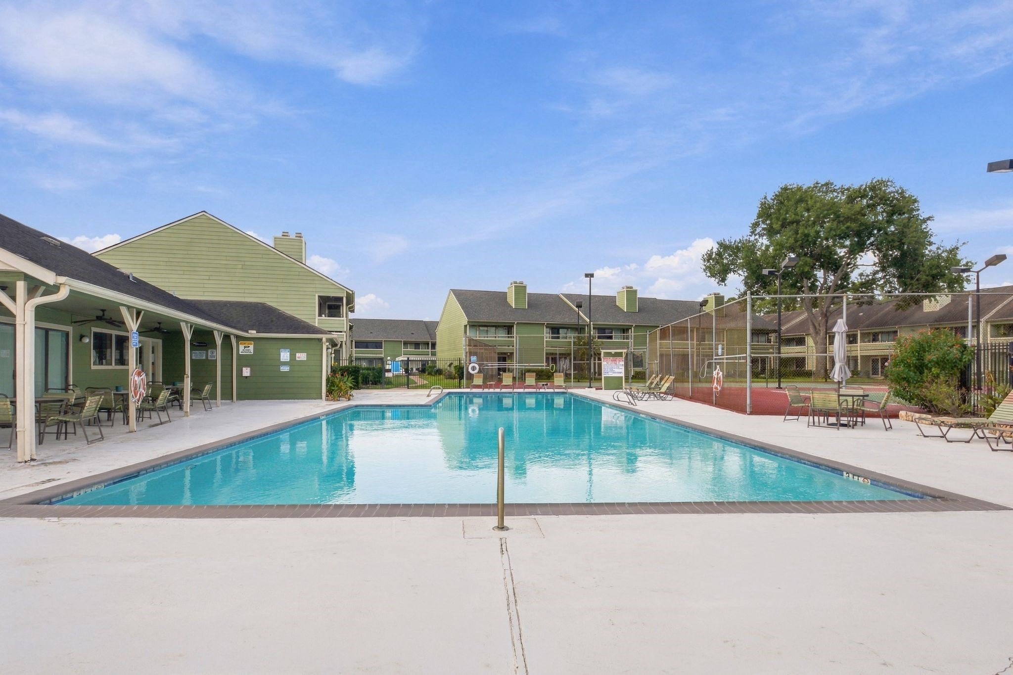 There is a beautiful community pool in the gated subdivision!  it is nearby but not so close that you hear it!