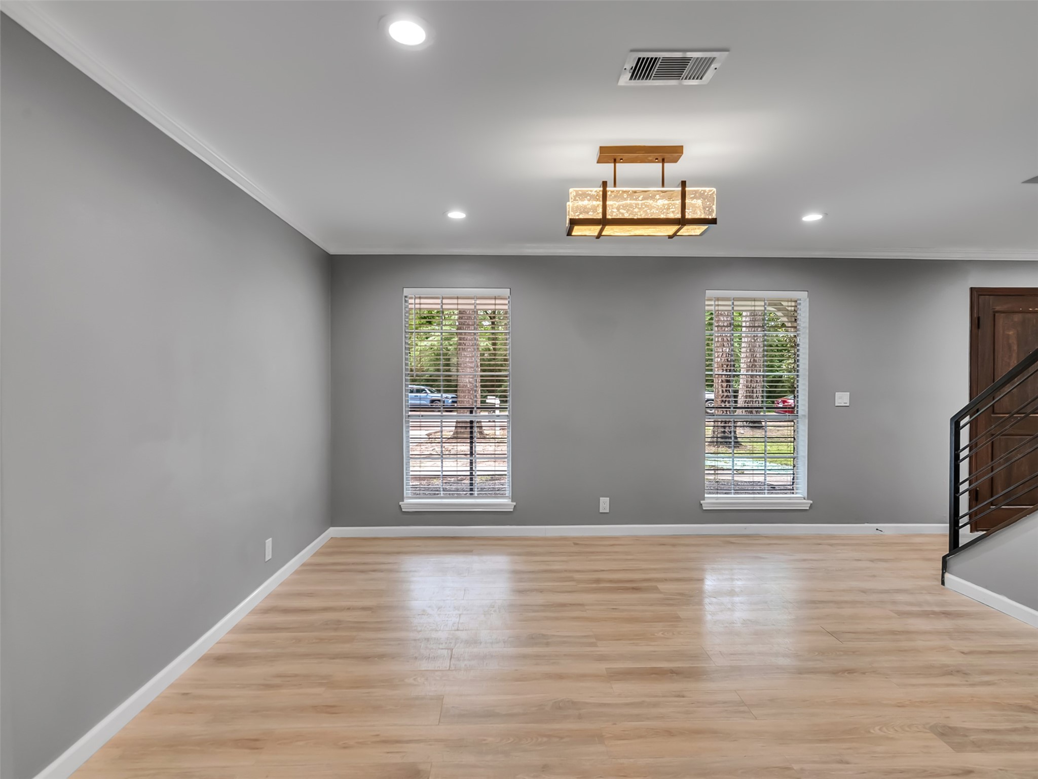 Situated just off the kitchen and front door. Flexible space could serve for multiple uses.