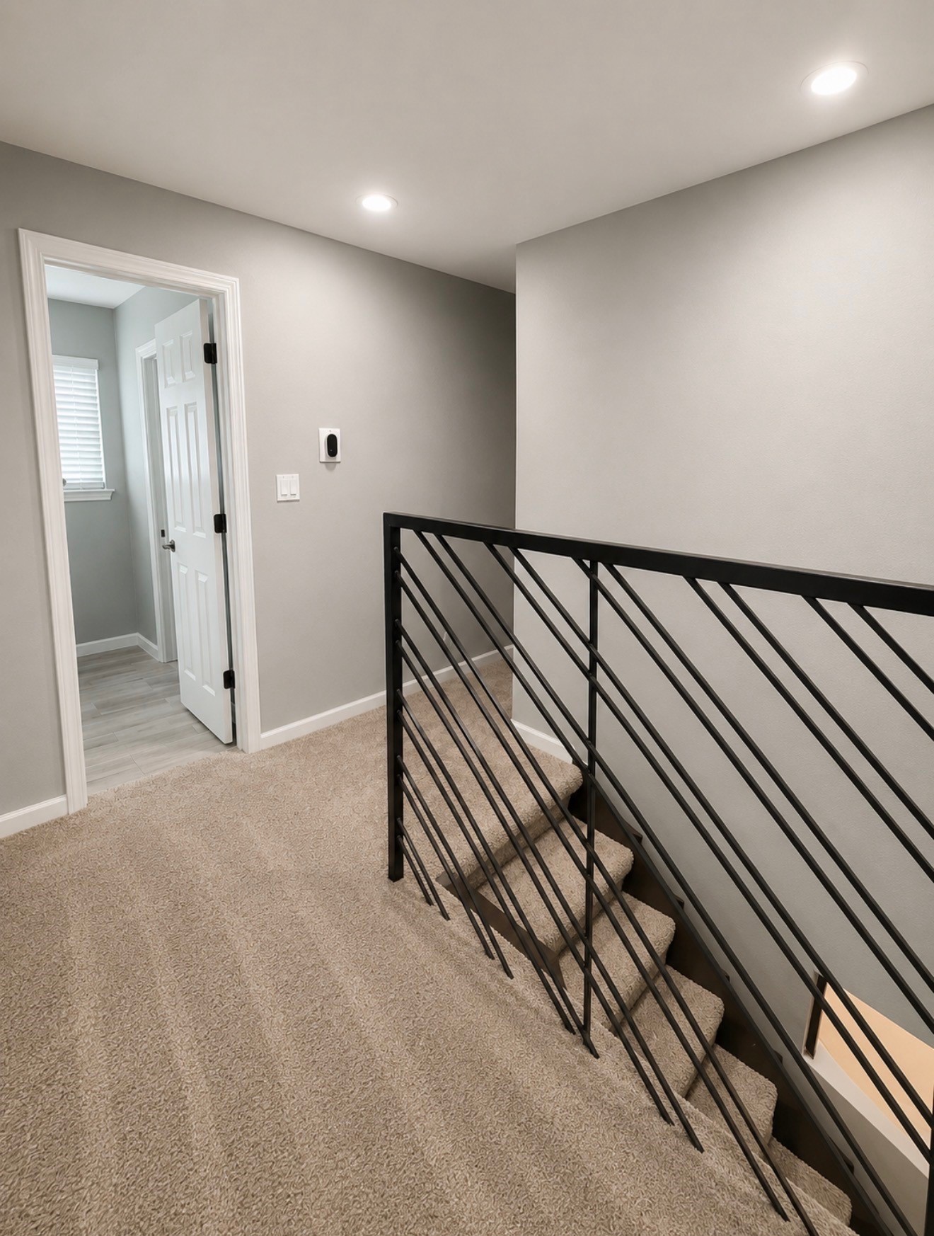 Top of stairs.