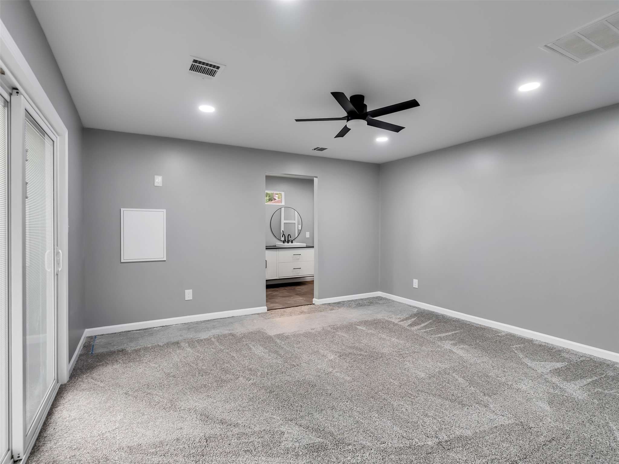 Newly renovated downstairs primary could make a fantastic mothe-in-law suite.