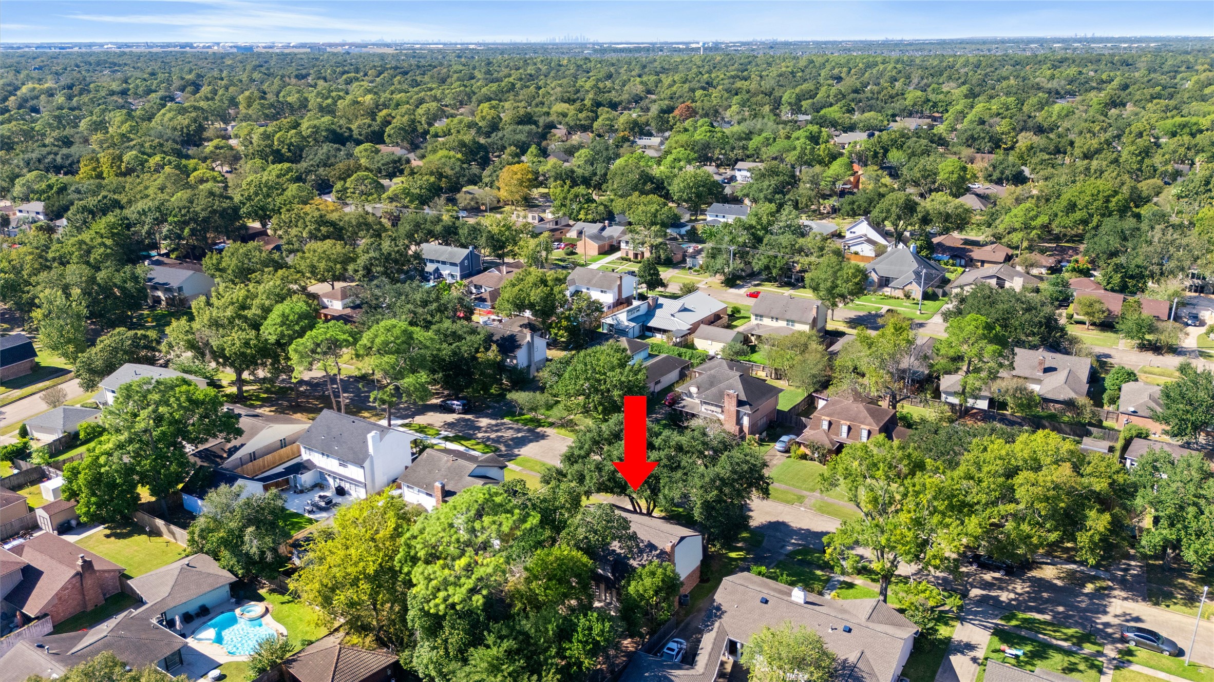 Aerial view from the Southeast side of the property
