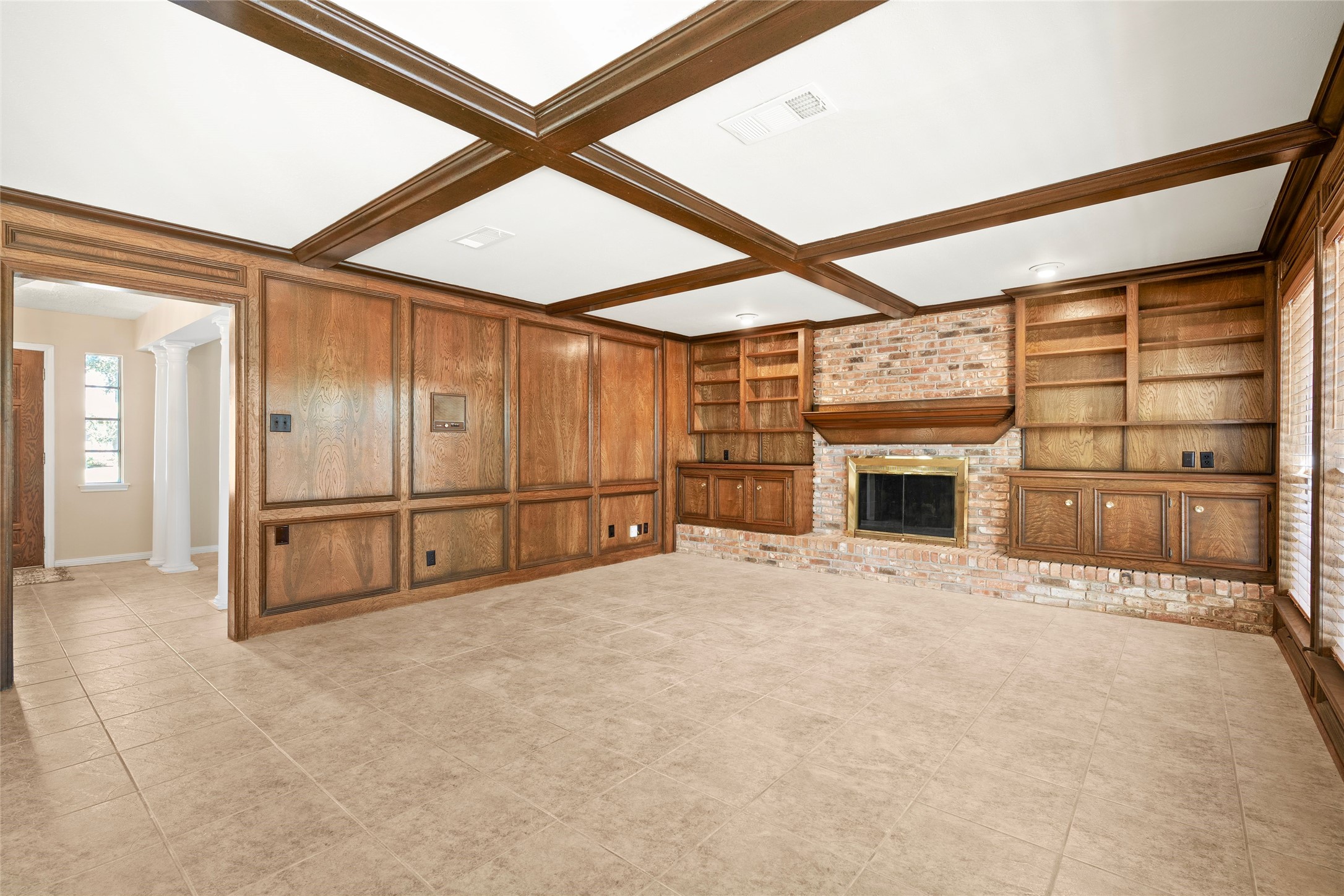 The family room is spacious and provides room for larger furniture and furnishings.