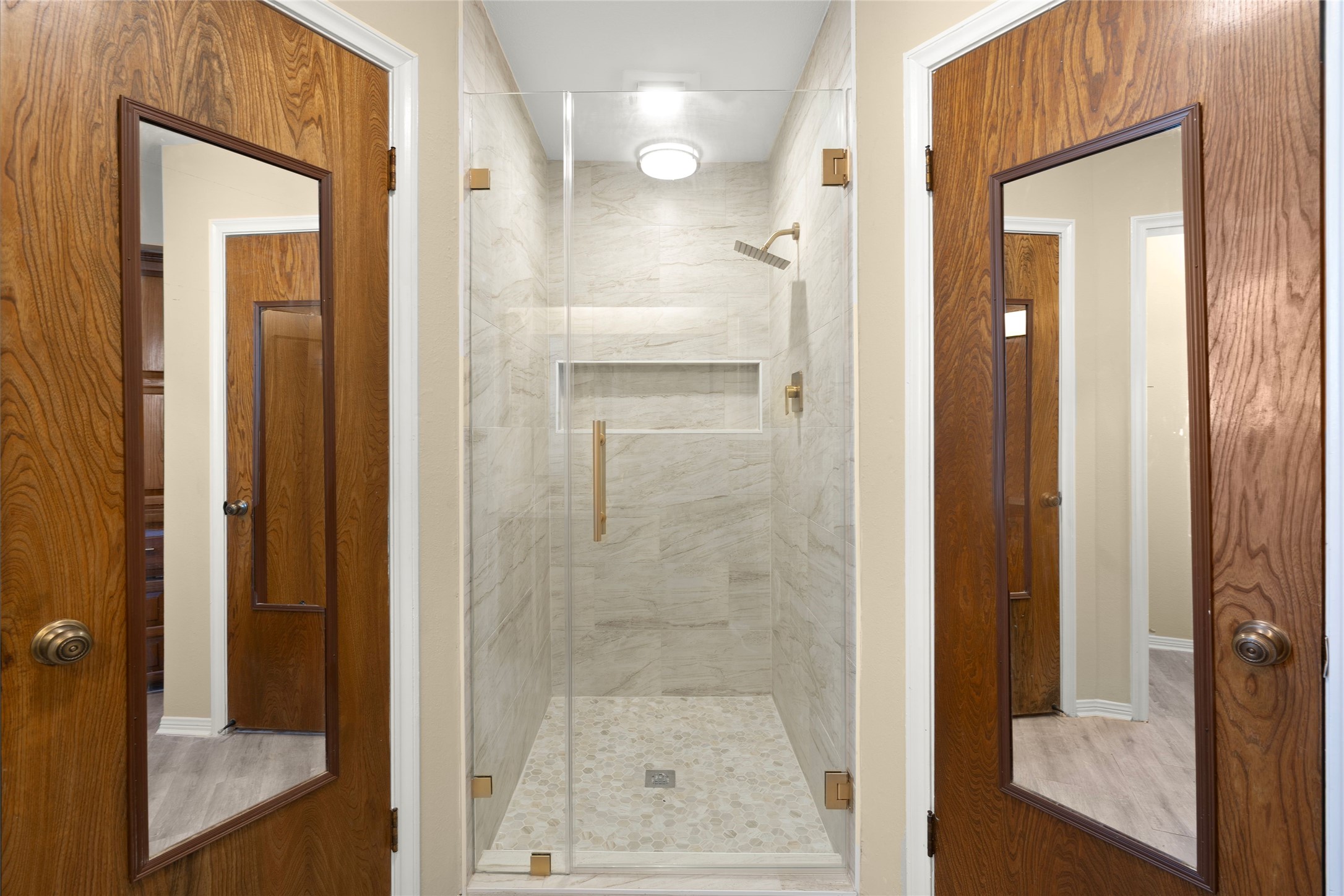 This new shower remodel will not disappoint the new home owner!