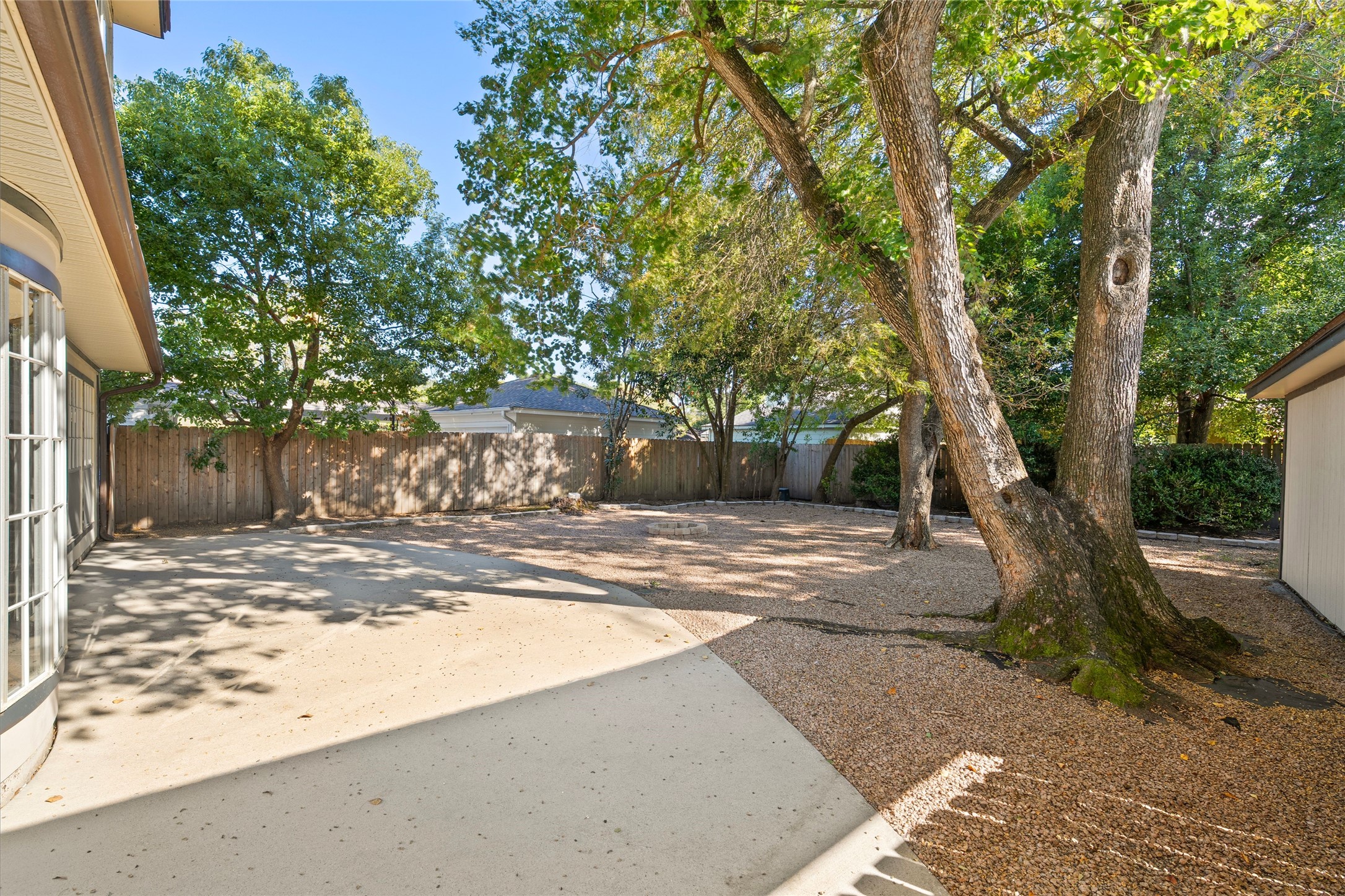 Large patio area that is a rare find. The large space would be perfect all your lounging needs, outdoor kitchen or even a pool with room left over!