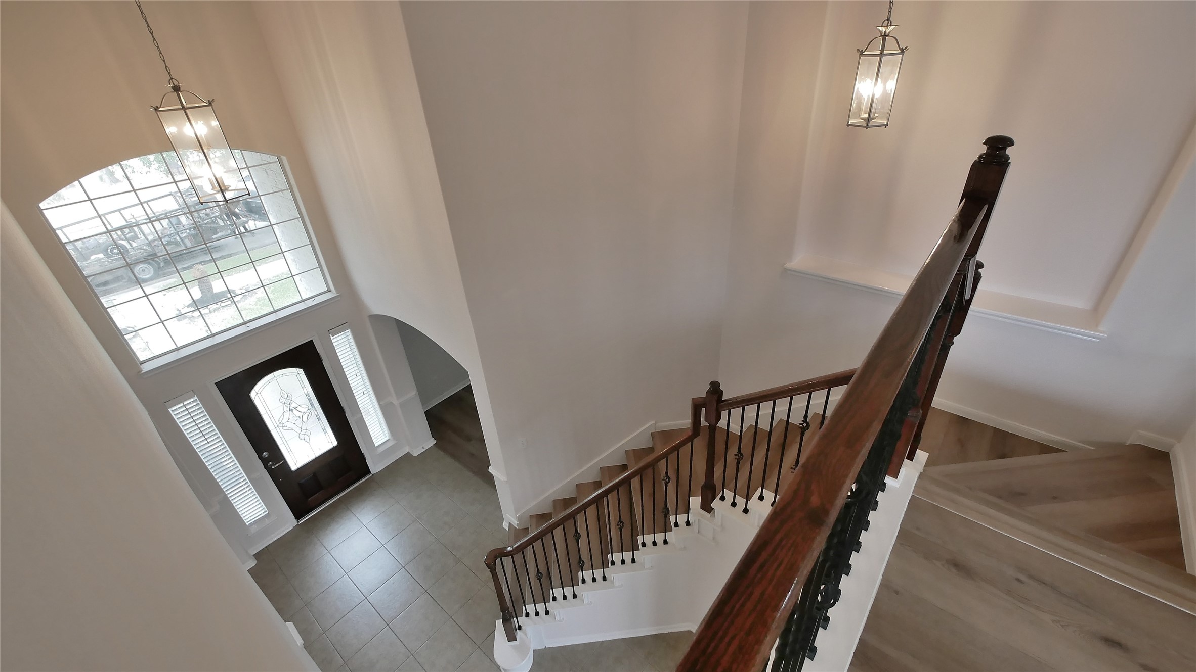Looking at the entry from the 2nd floor