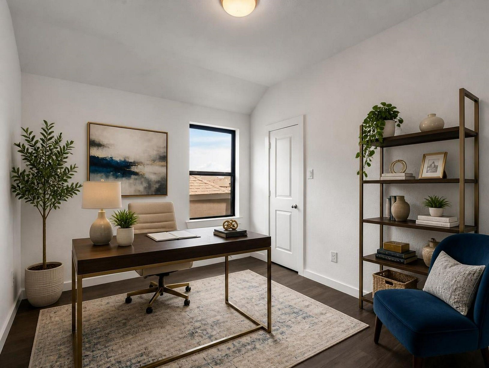 This room works beautifully as a study or private work lounge, with room for a desk, seating, and storage. A flexible space with a tailored finish. Virtually staged.