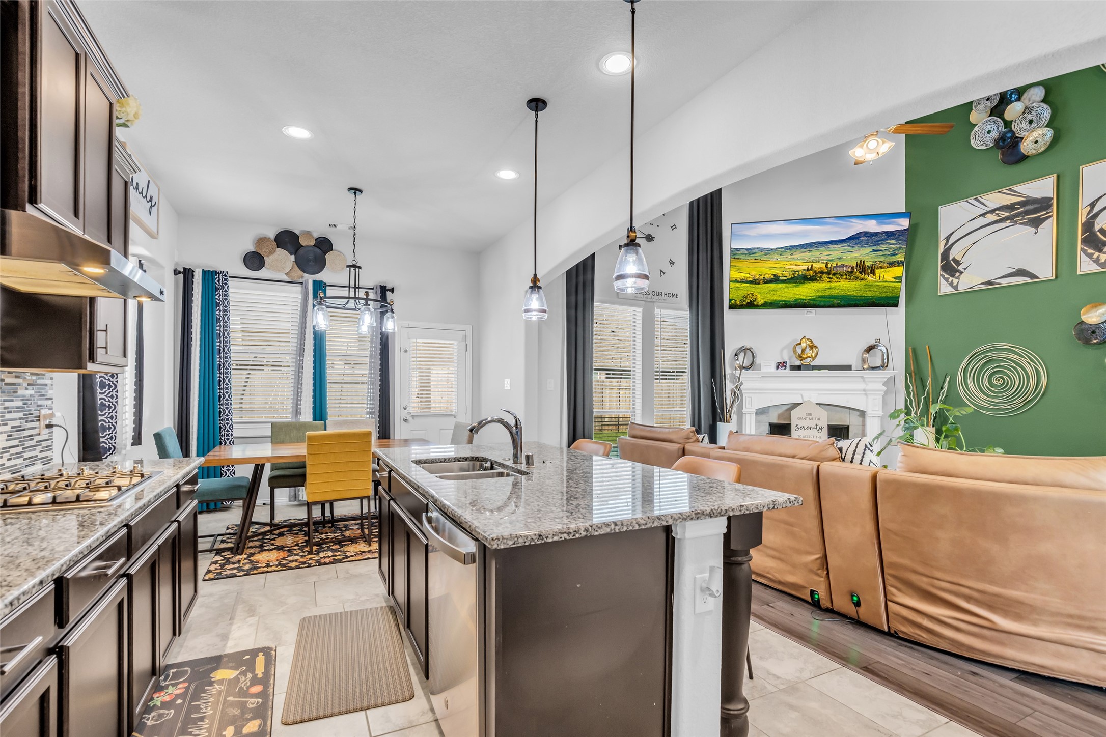 Dining and living area.