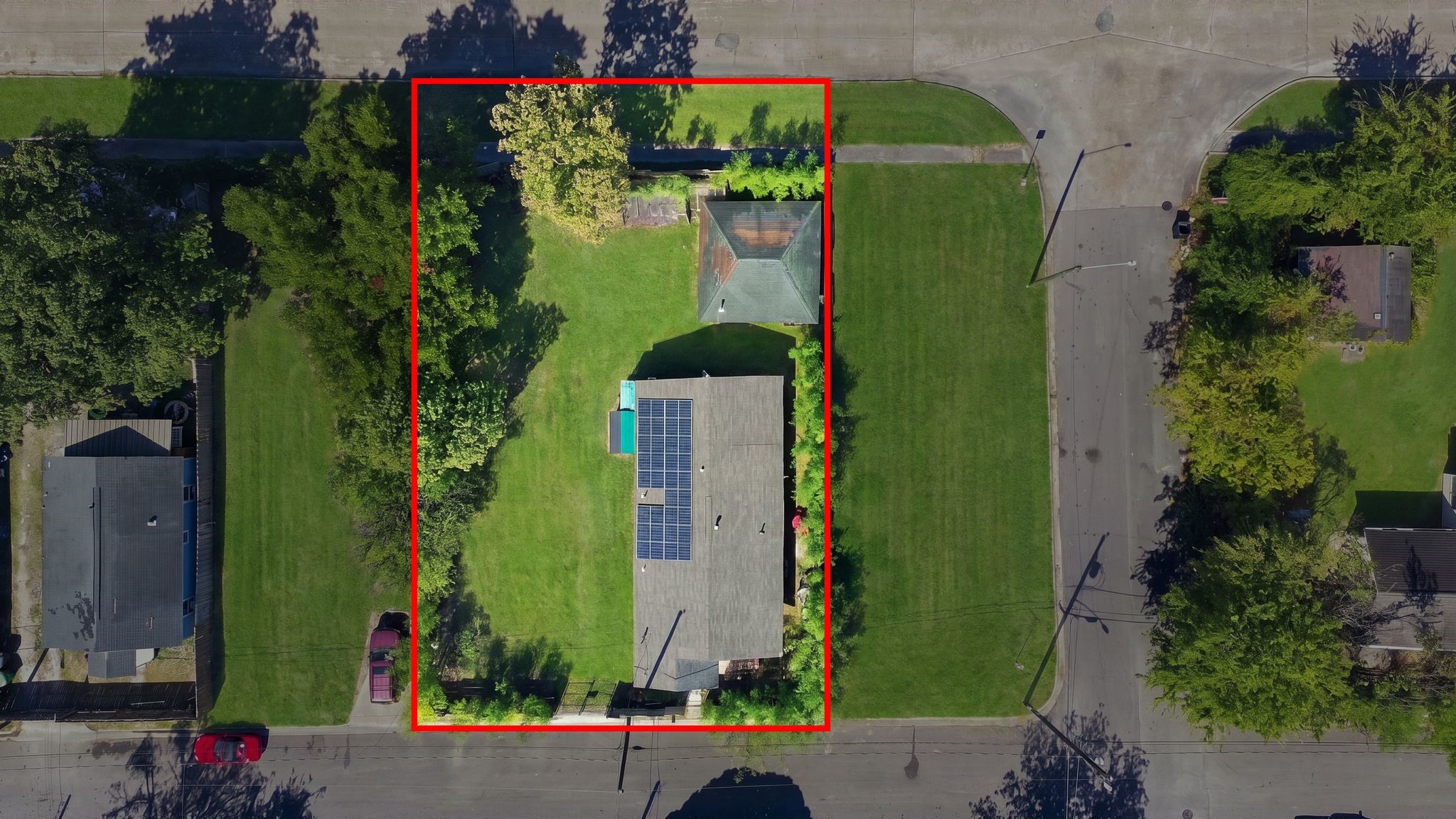 Overhead view shows the full lot footprint, ready for your vision.