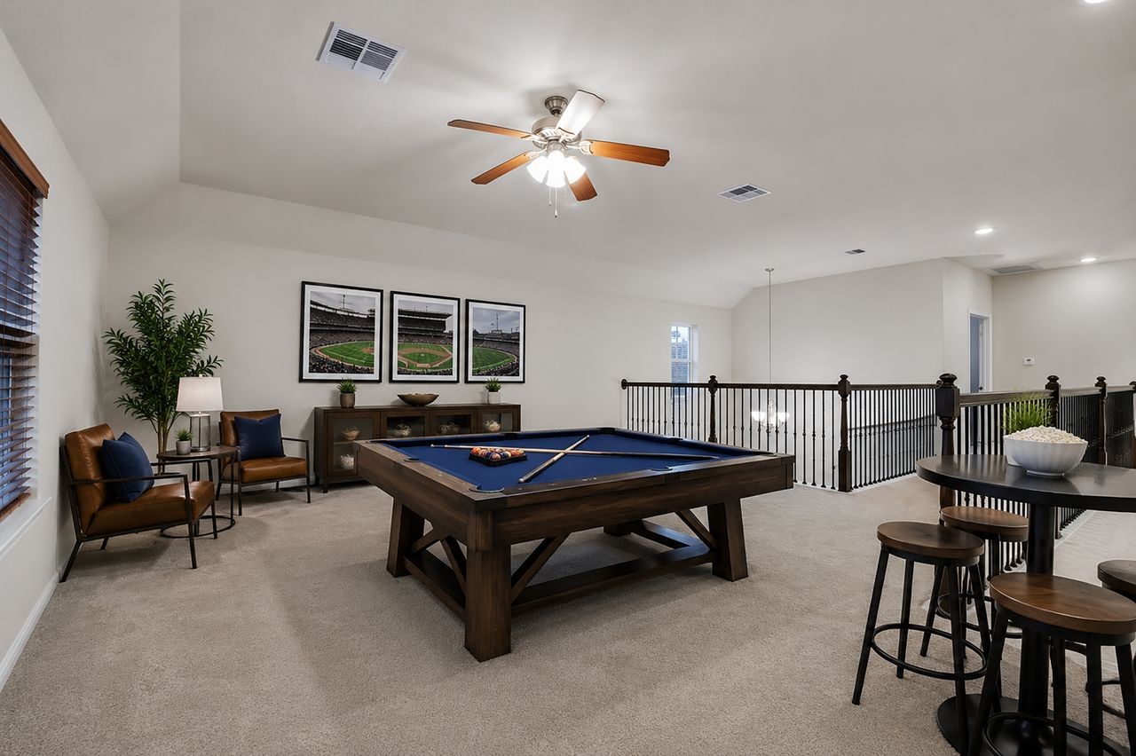 Game Room, virtually staged
