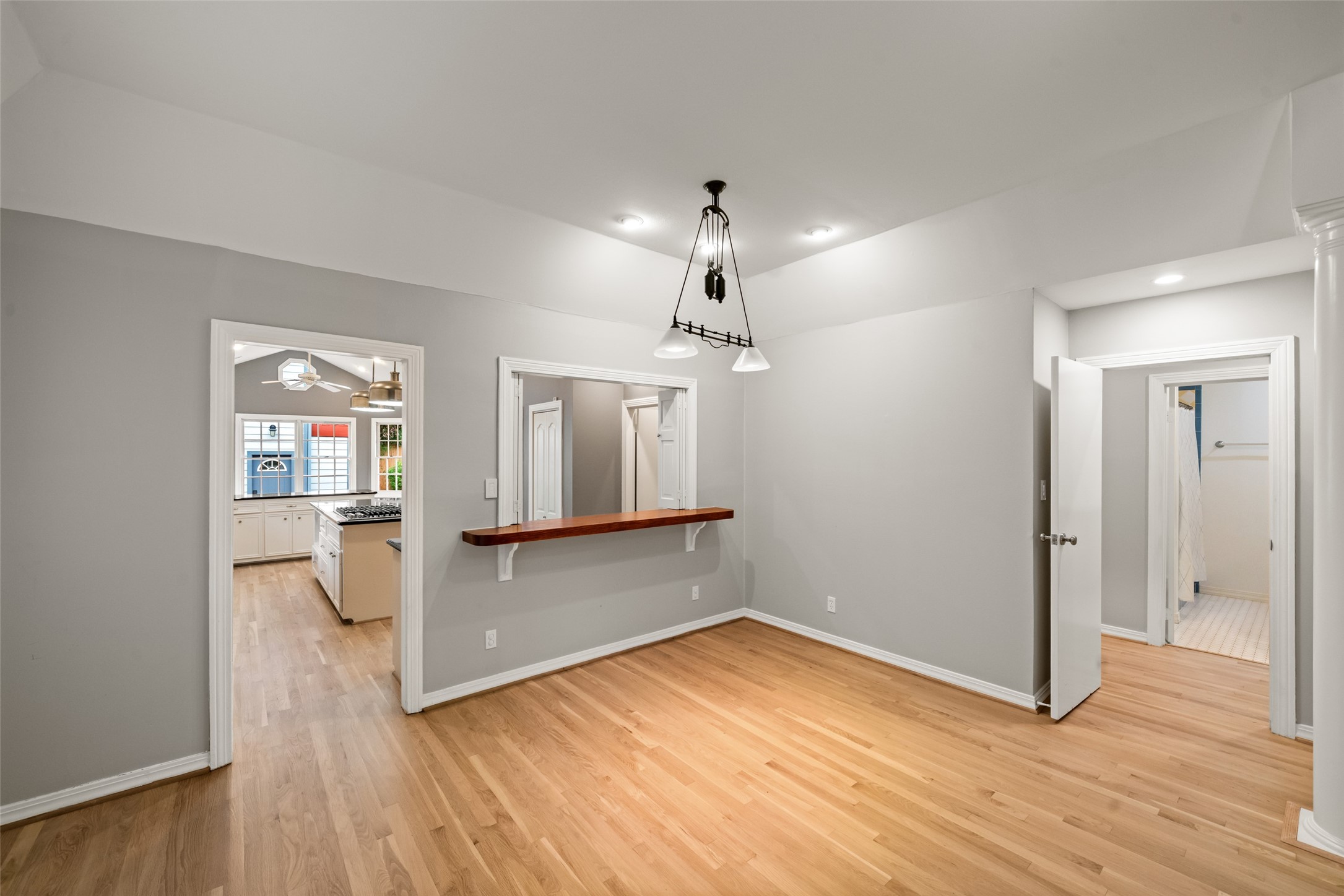 Dining area open to kitchen with pass through