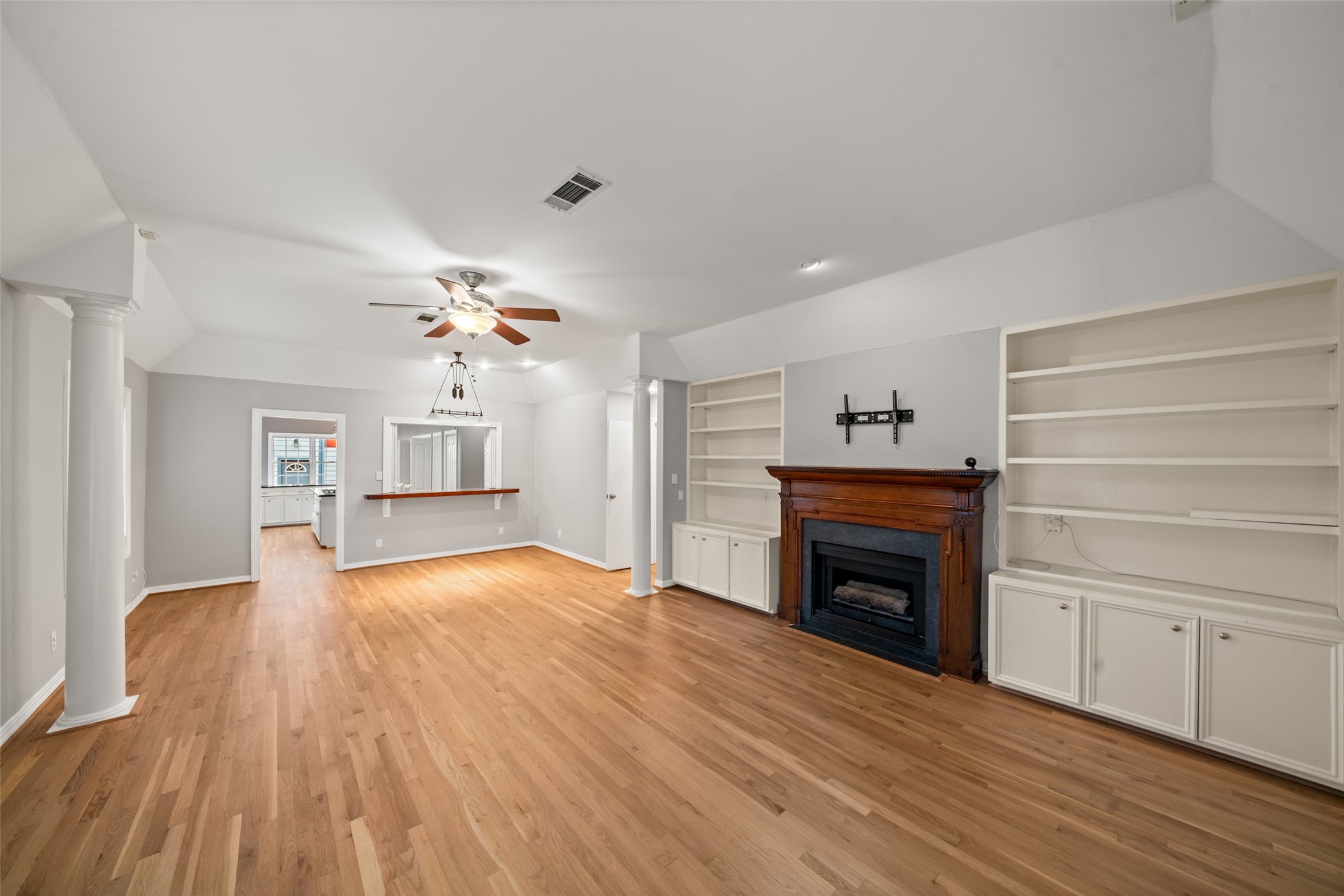 Large living room with dining room combination Large living room with dining room combination