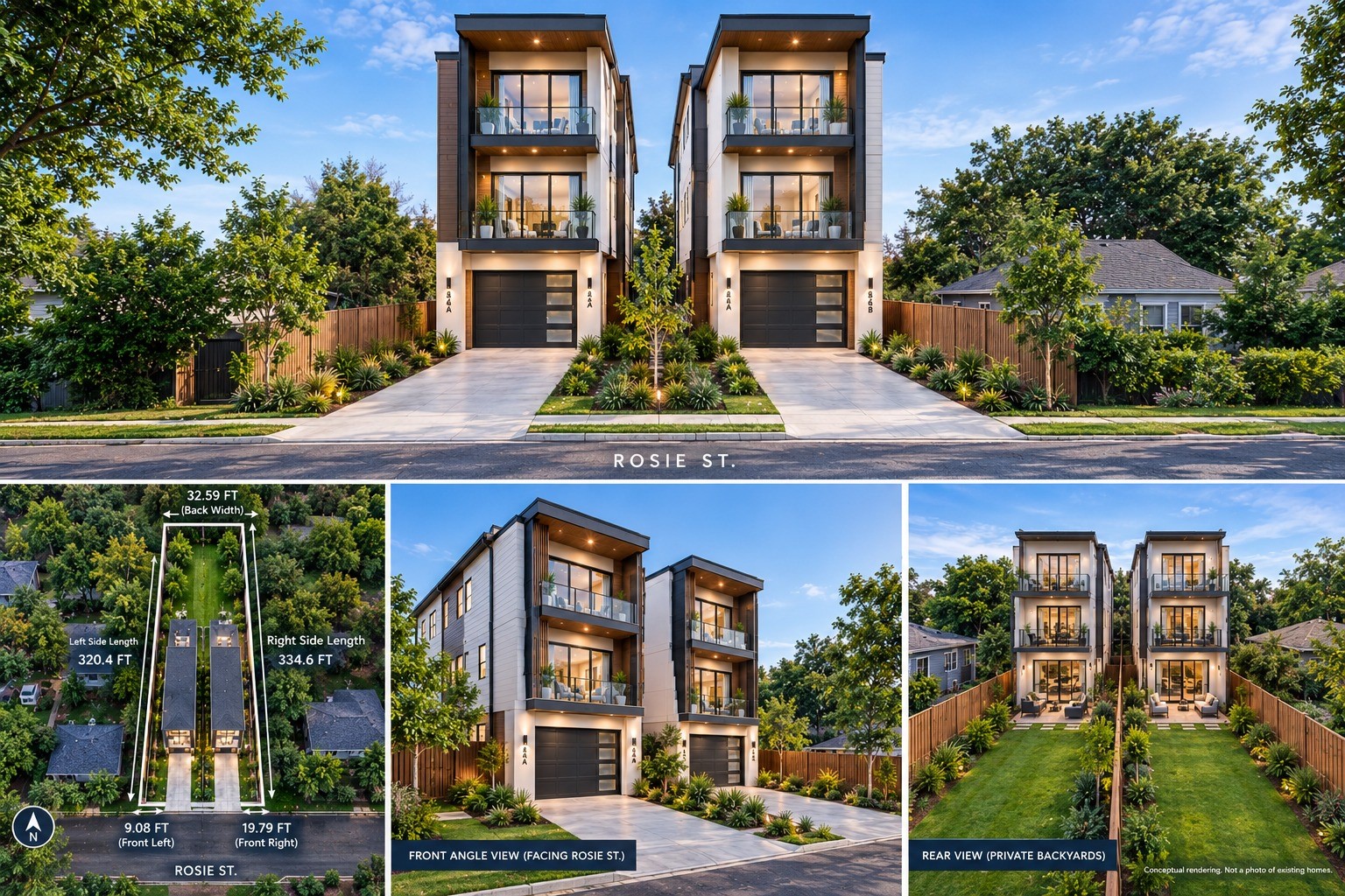 This image is an illustration of a proposed development, not an approved building plan or a photograph of existing homes.