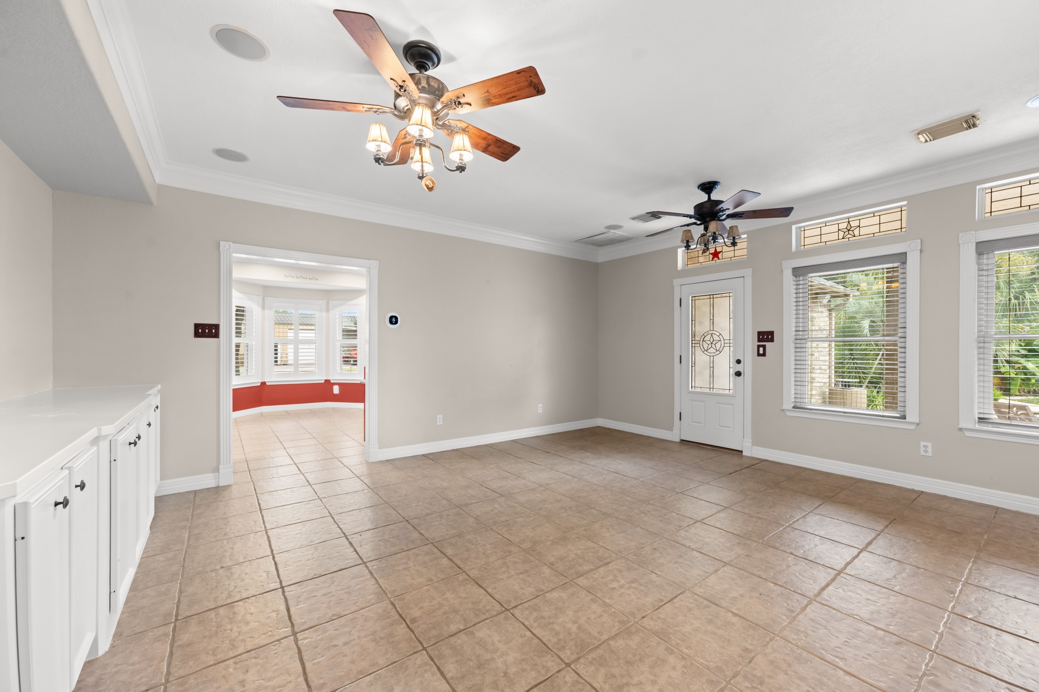 built in cabinets in living room