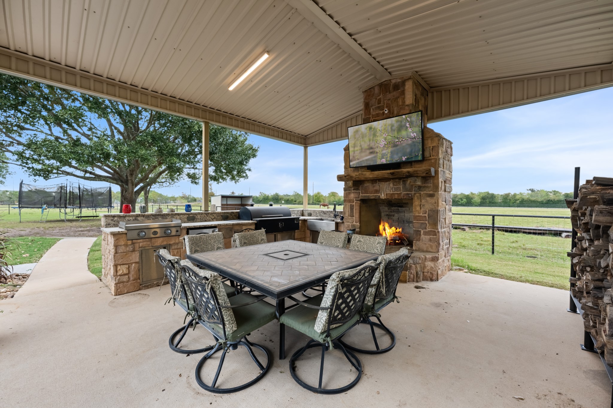 outdoor fireplace