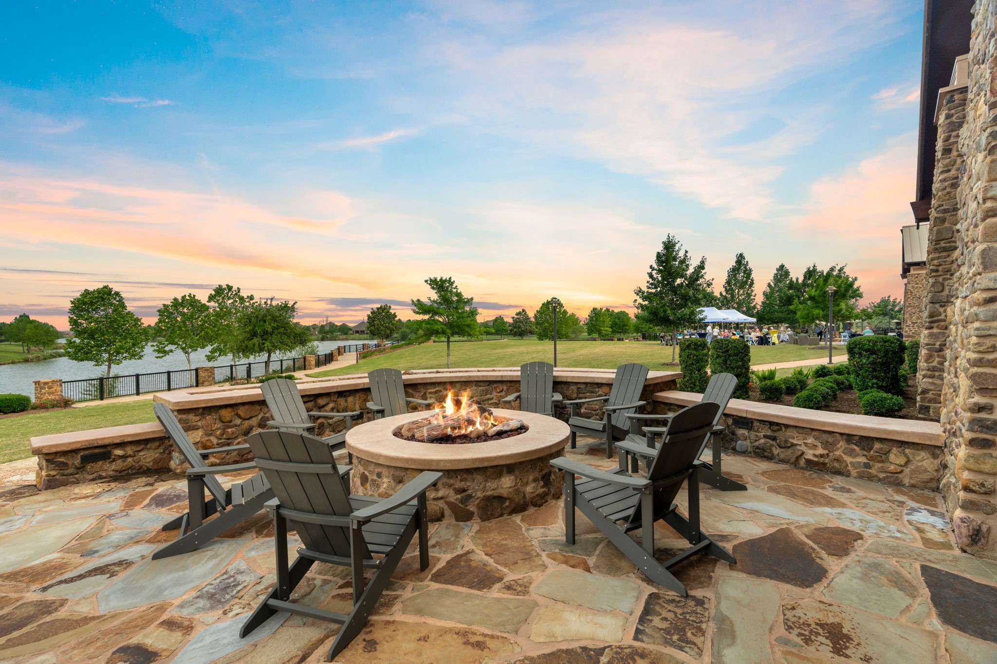 Gather 'round the outdoor firepit! Enjoy glowing flames, lively conversations & laughter under the stars while making new friends & lasting memories!