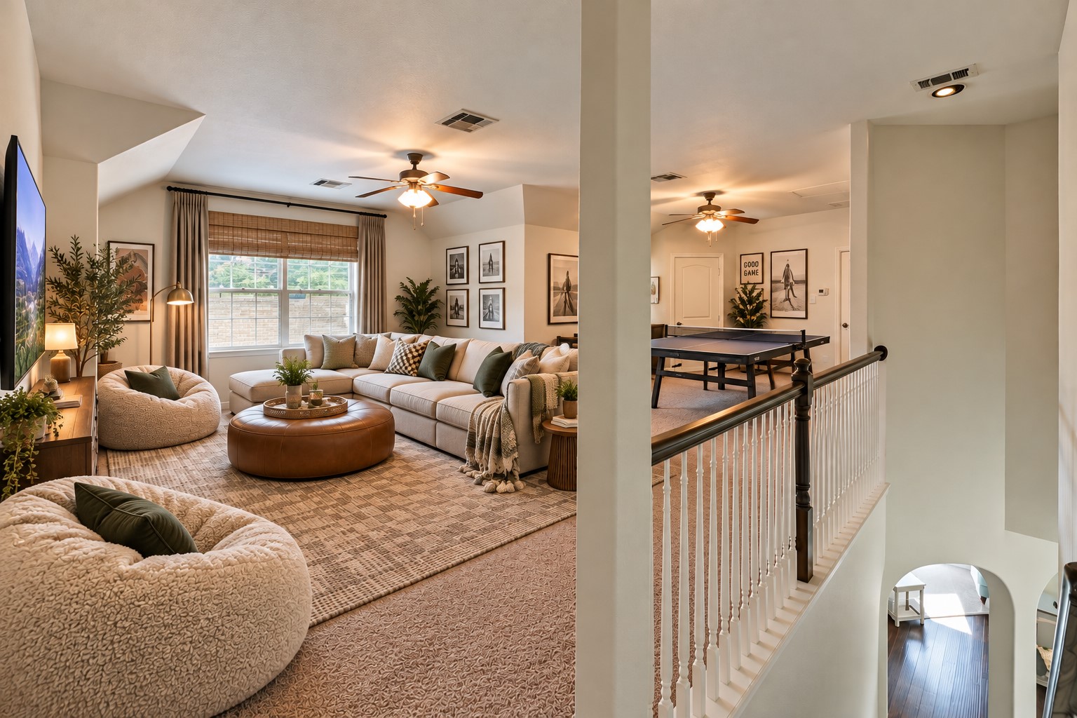 *This photo is digitally staged to show the potential of this oversized Game Room upstairs!*