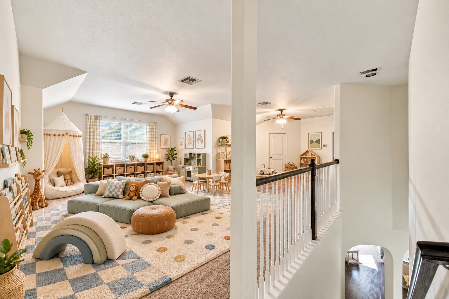 *This photo is digitally staged to show the potential of this oversized Game Room upstairs!*