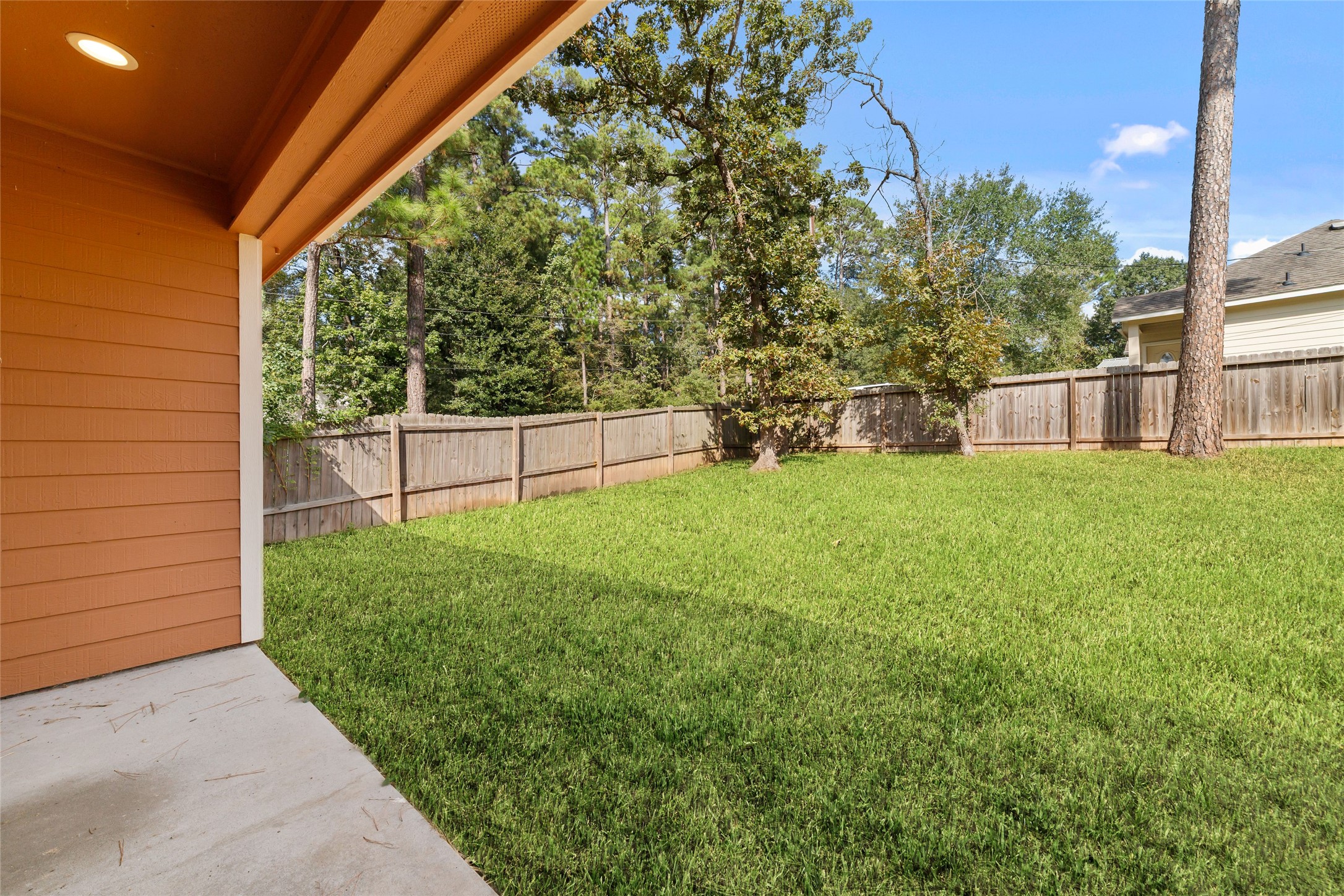 Back porch covered patio view