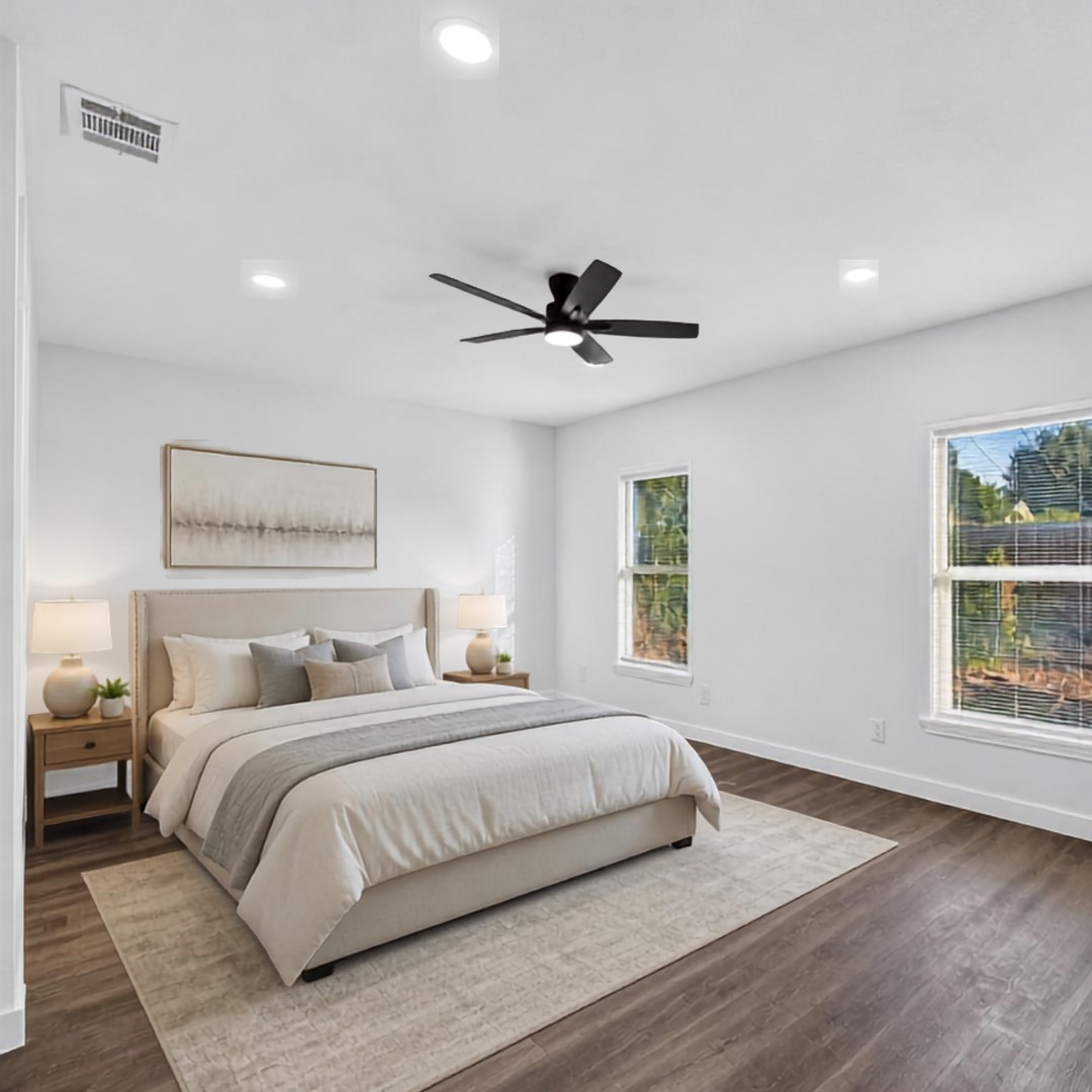 Virtually staged Primary bedroom