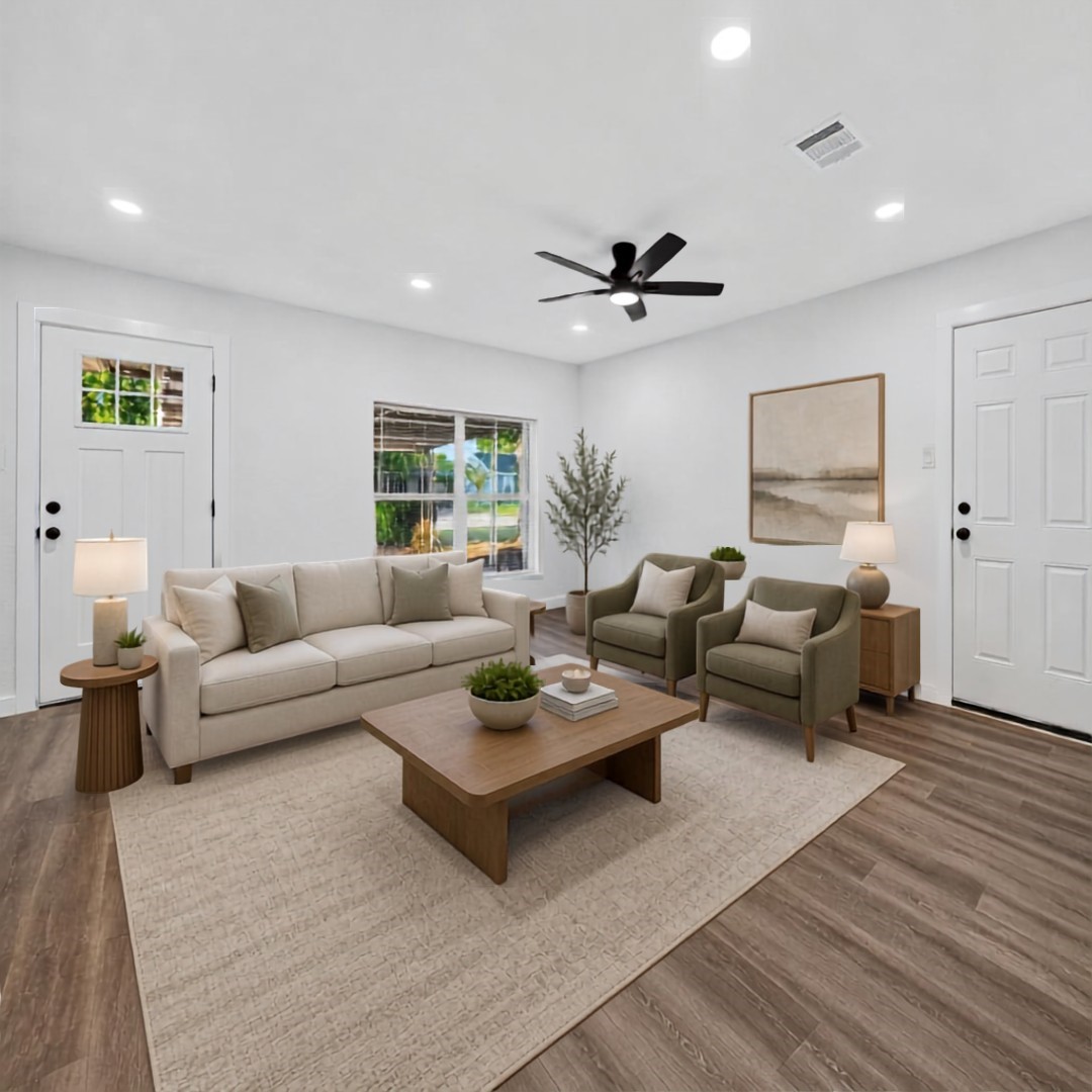 Virtally staged living room