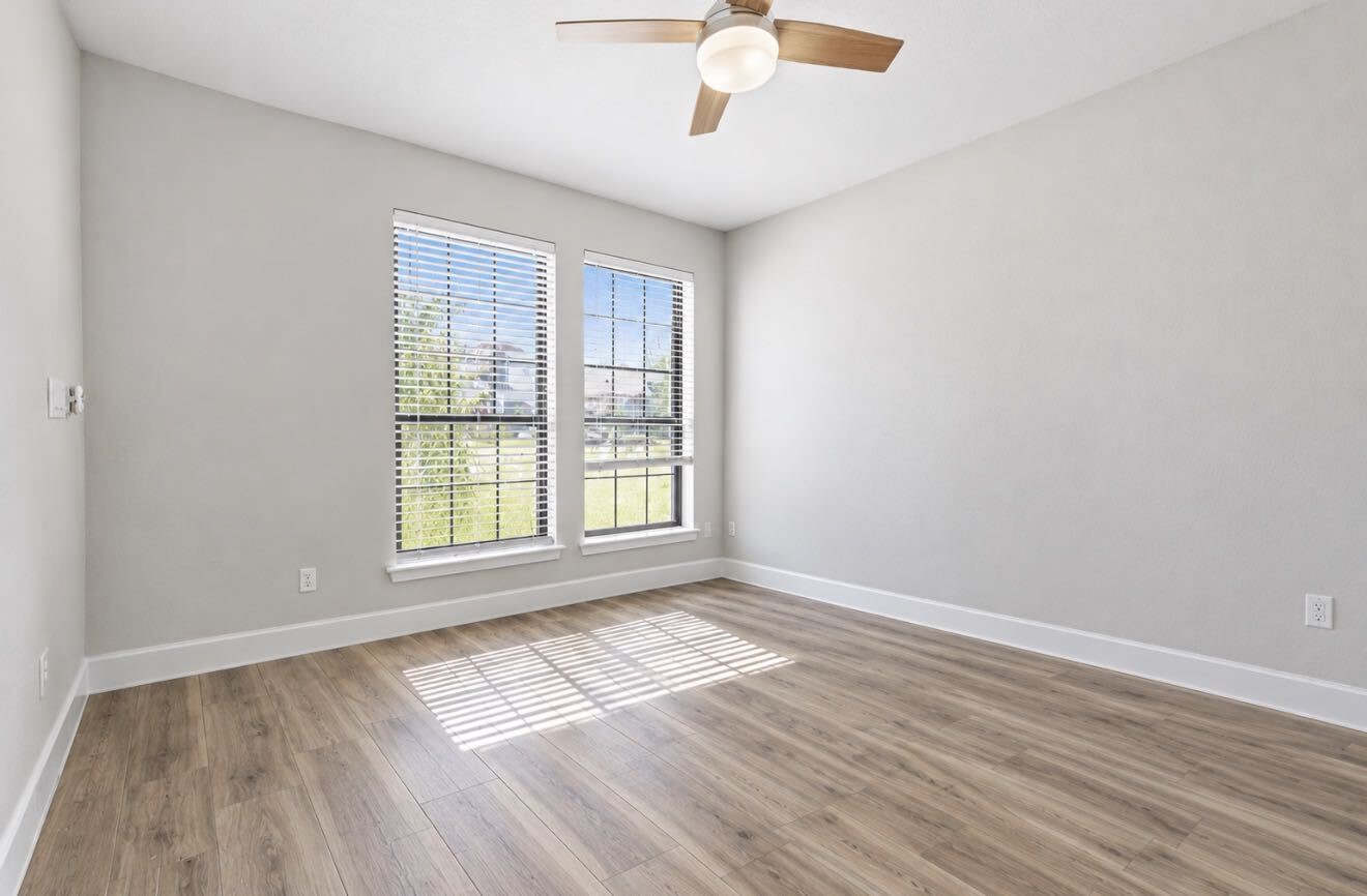 A dedicated home office on the second floor, with room for a desk, shelves, and everything you need to stay focused.