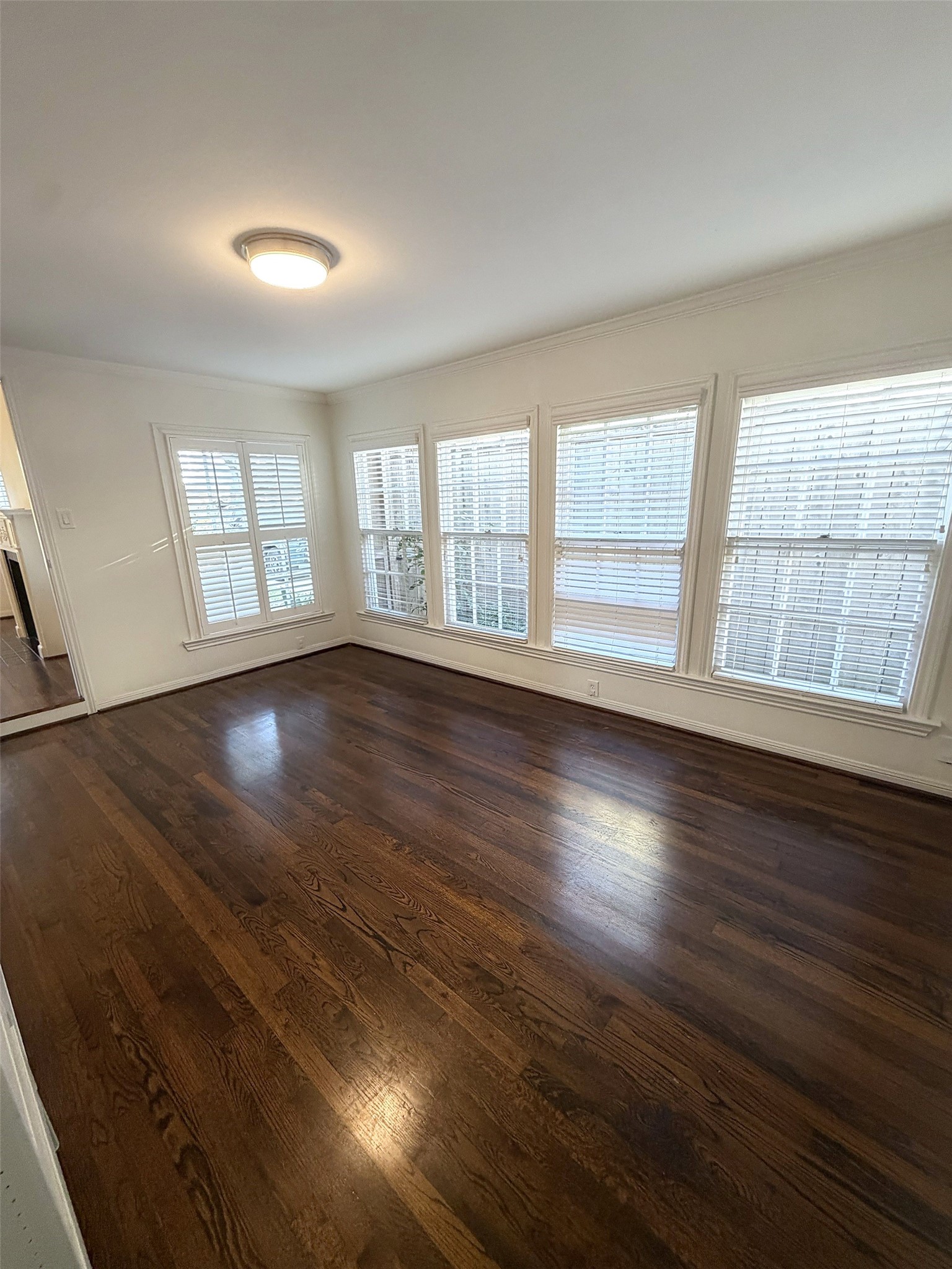 Bedroom/Study: Spacious room featuring hardwood floors, neutral colors, and attractive natural lighting.