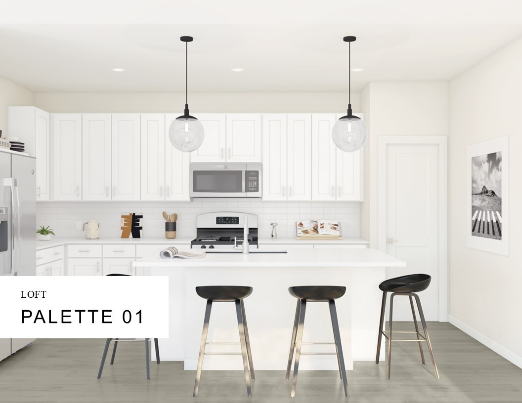 Loft Look Palette 1 Selection Sheet (*Artist rendering used for illustration purposes only.)