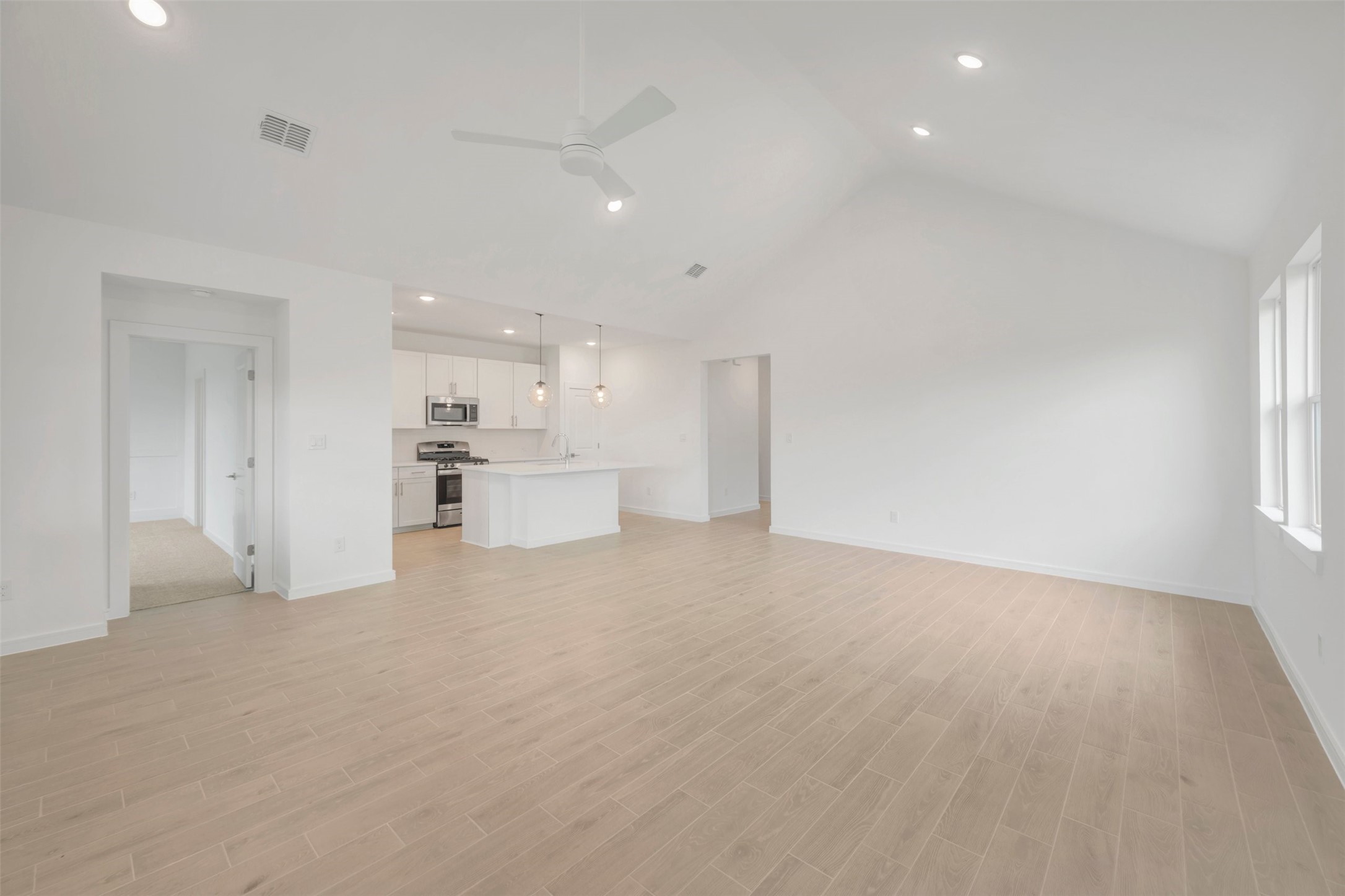 Impressive great room and dining area Impressive great room and dining area