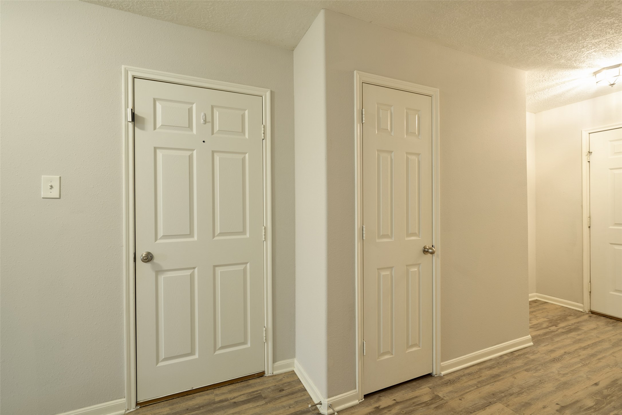 Entry way has storage closet and access to garage. Entry way has storage closet and access to garage.