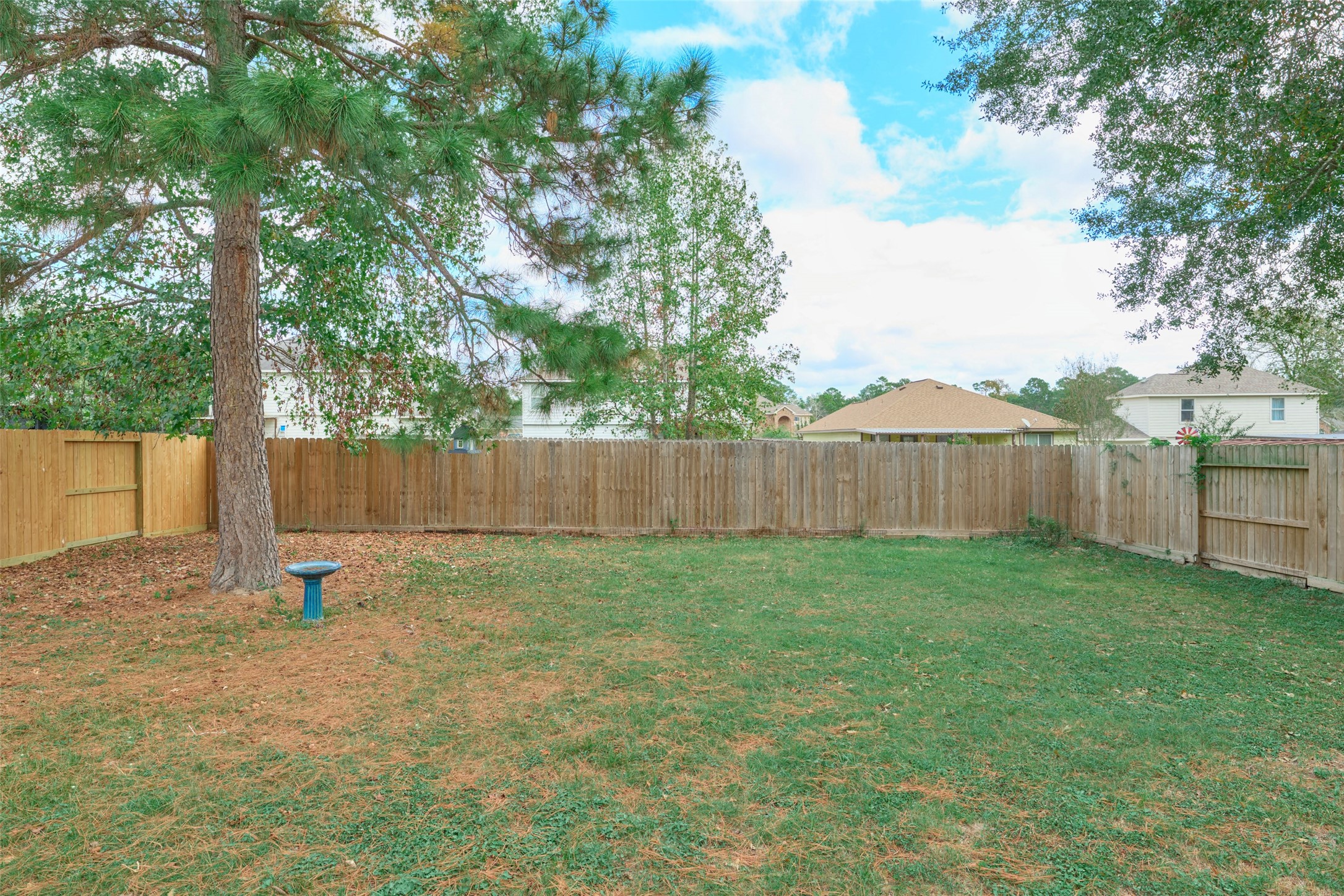 Large private and tranquil backyard.