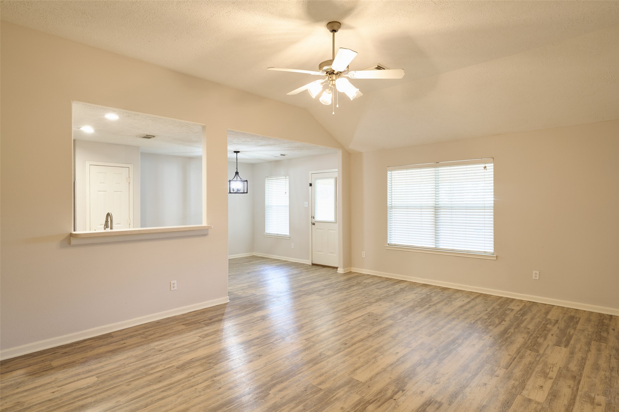 View of kitchen/breakfast room from the living room.