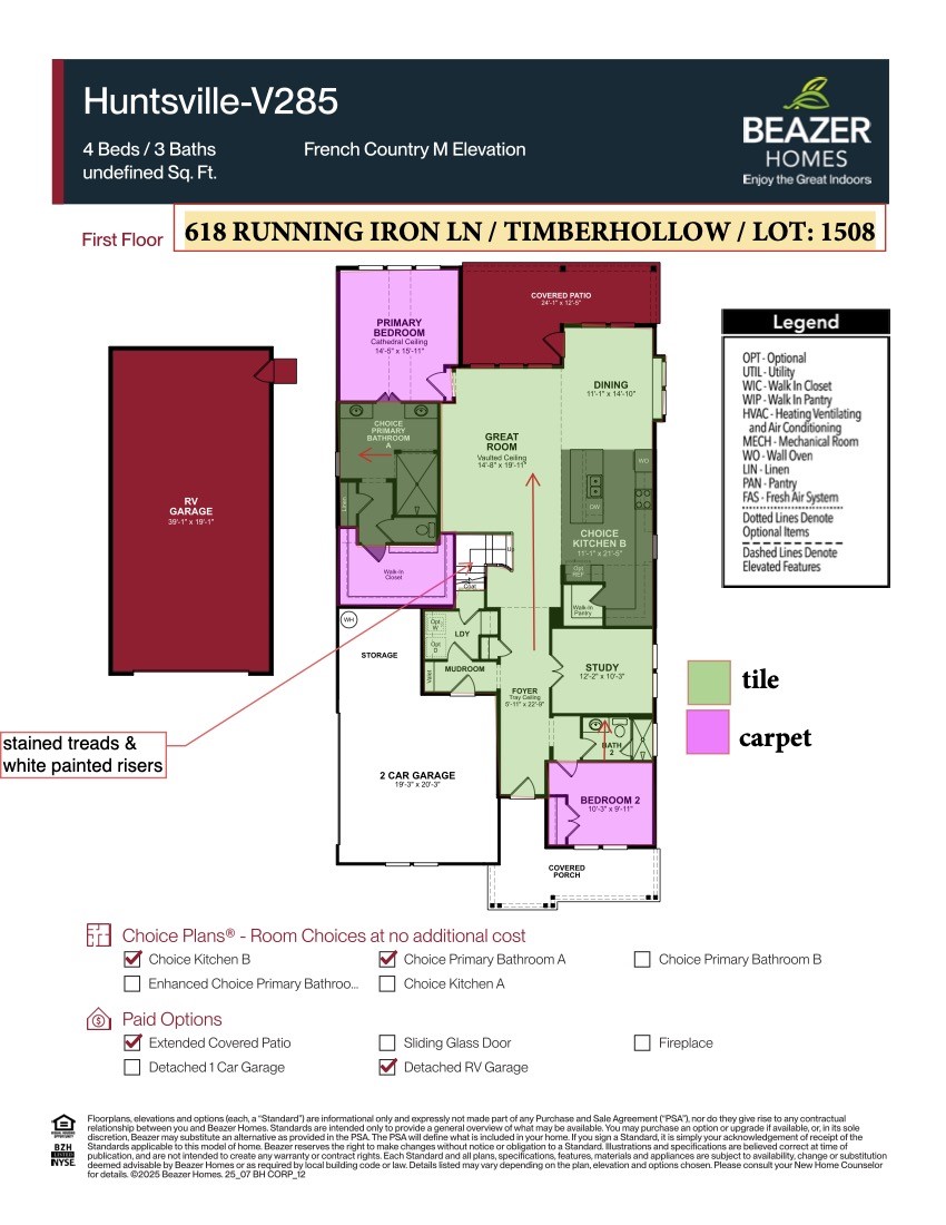 Home features 4 bedrooms, 3 full baths, 2 car garage with storage, RV covered parking, and over 2,700 square feet of living space.