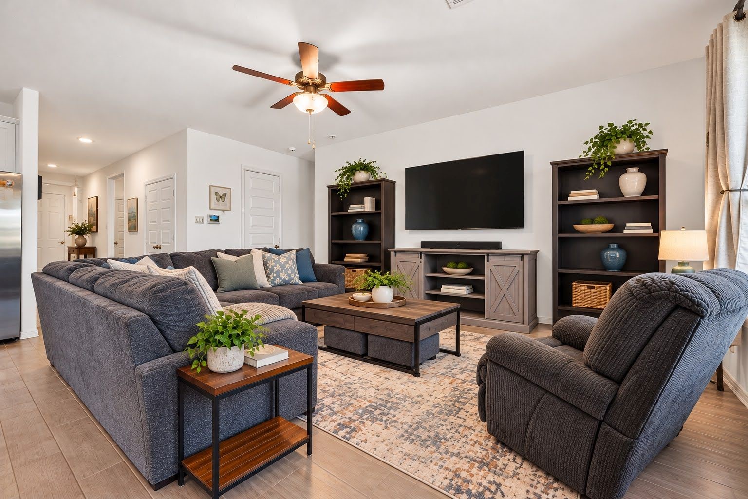 Family room is large to accommodate most furniture. Family room is large to accommodate most furniture.