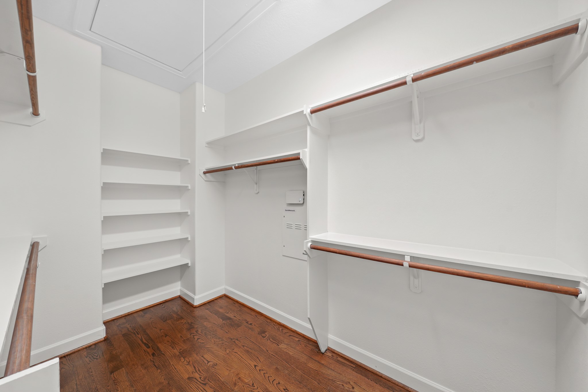 Spacious walk in closet.