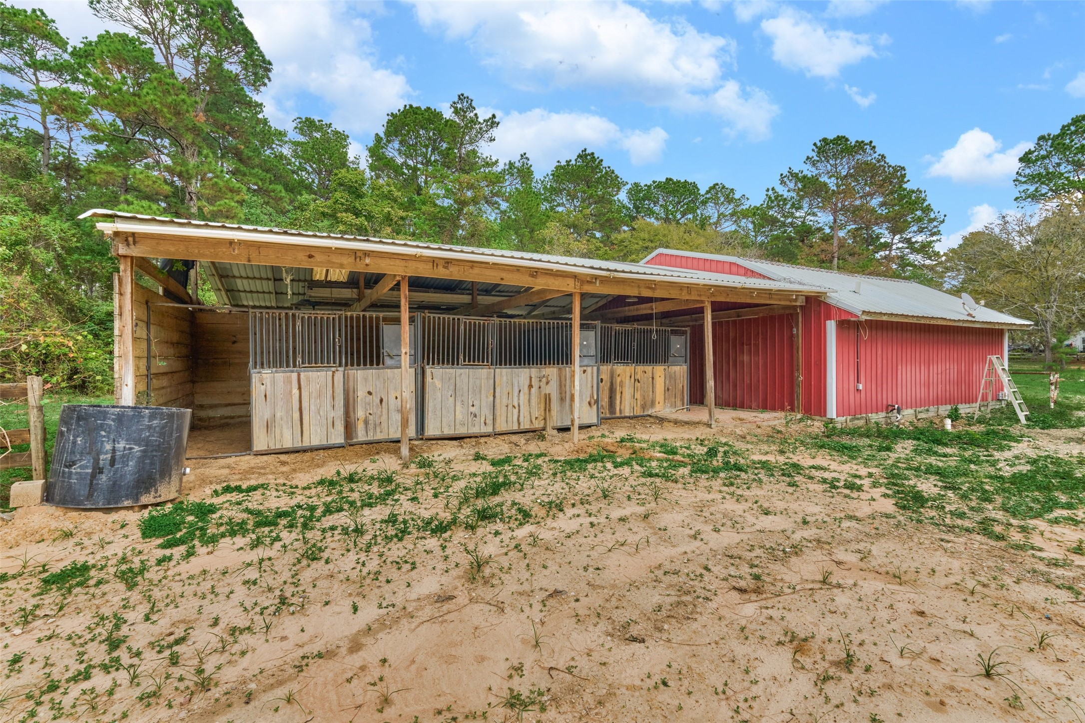 Three horse stalls