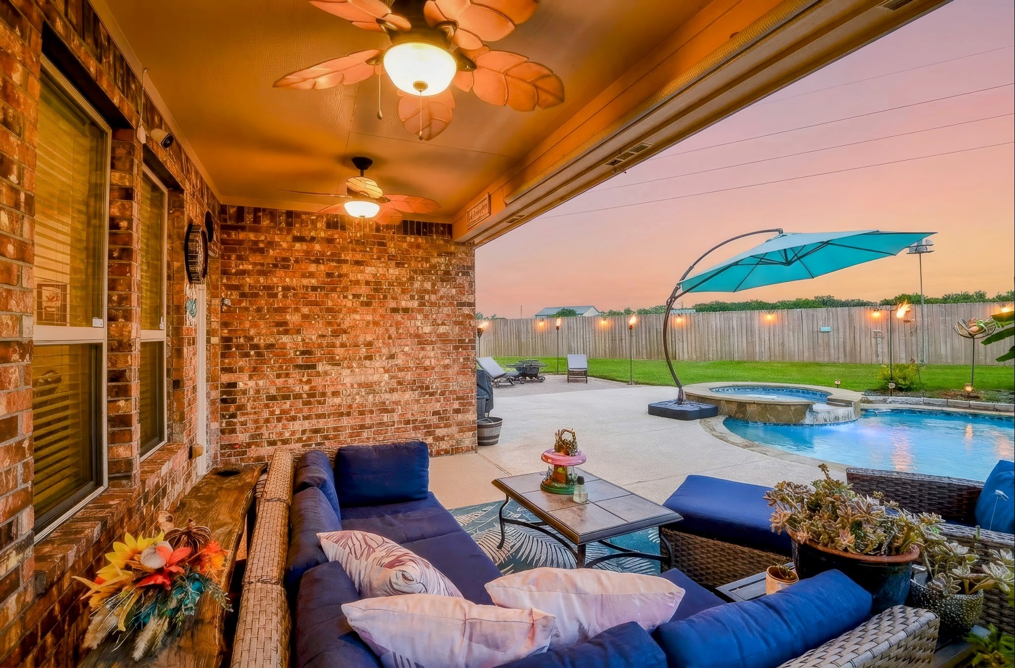 Welcome to your background paradise, no rear neighbors, a covered back porch, and a stunning pool.