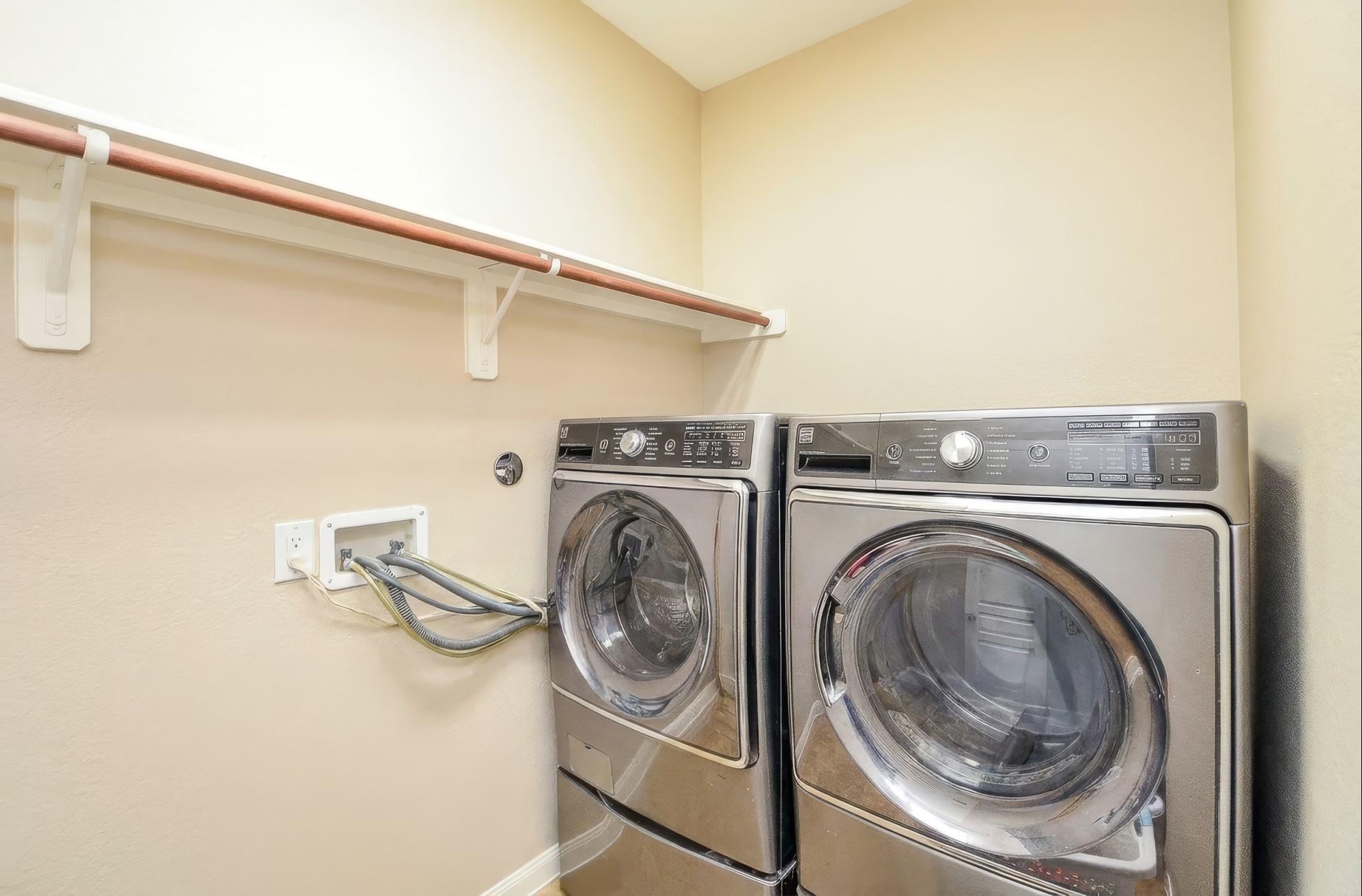 The laundry room is large and versatile.